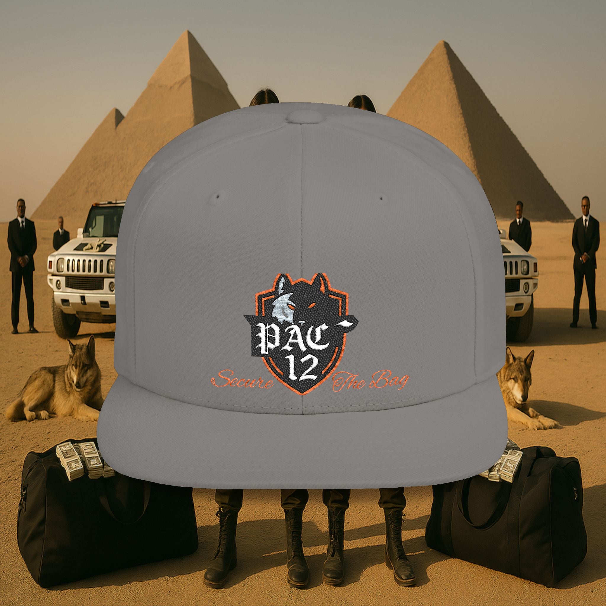 PAC 12 Flat Bill Snapback Hat Orange