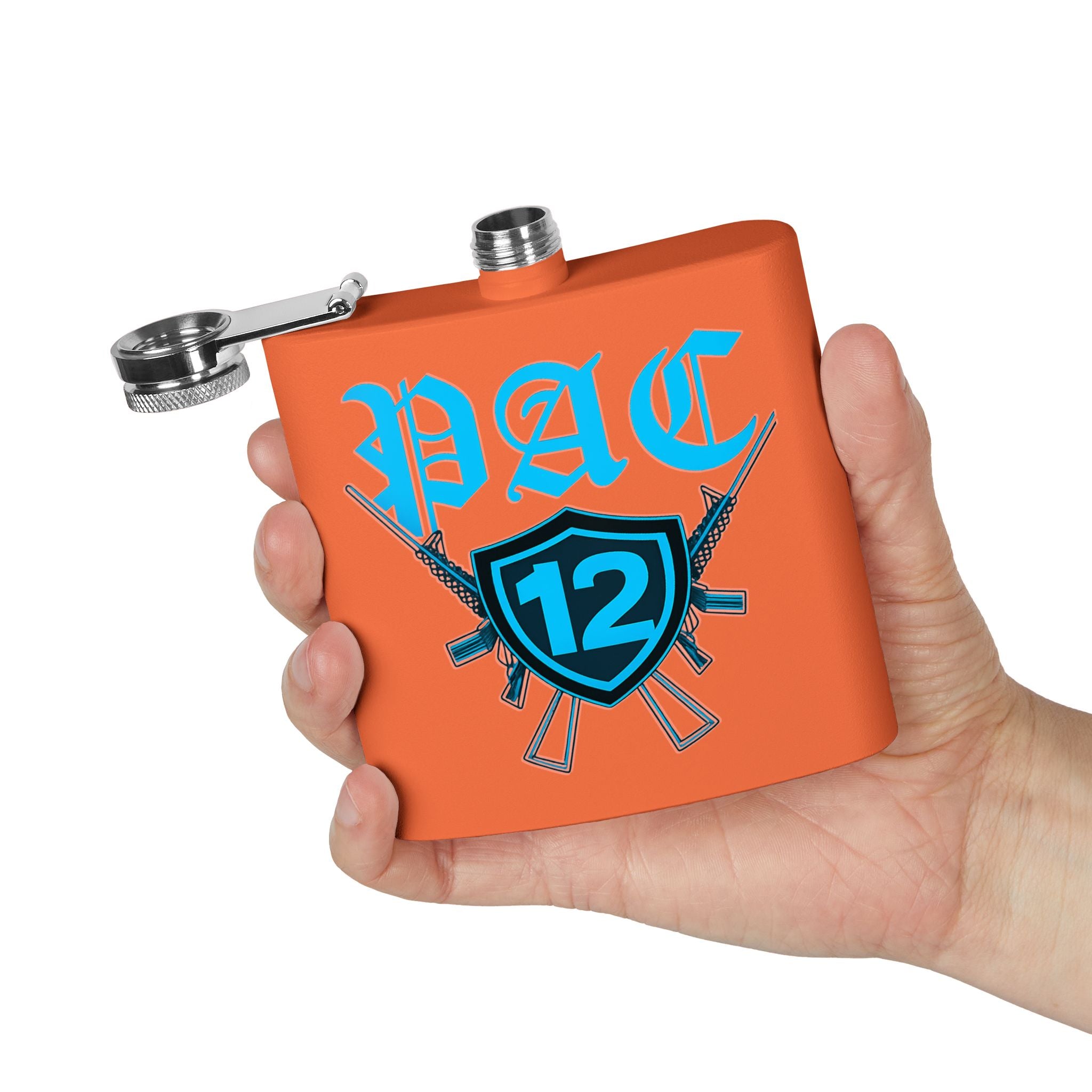 Personalized PAC 12 Stainless Steel Flask, 6oz - Perfect for Celebrations, Gifts, Tailgating, and Outdoor Adventures