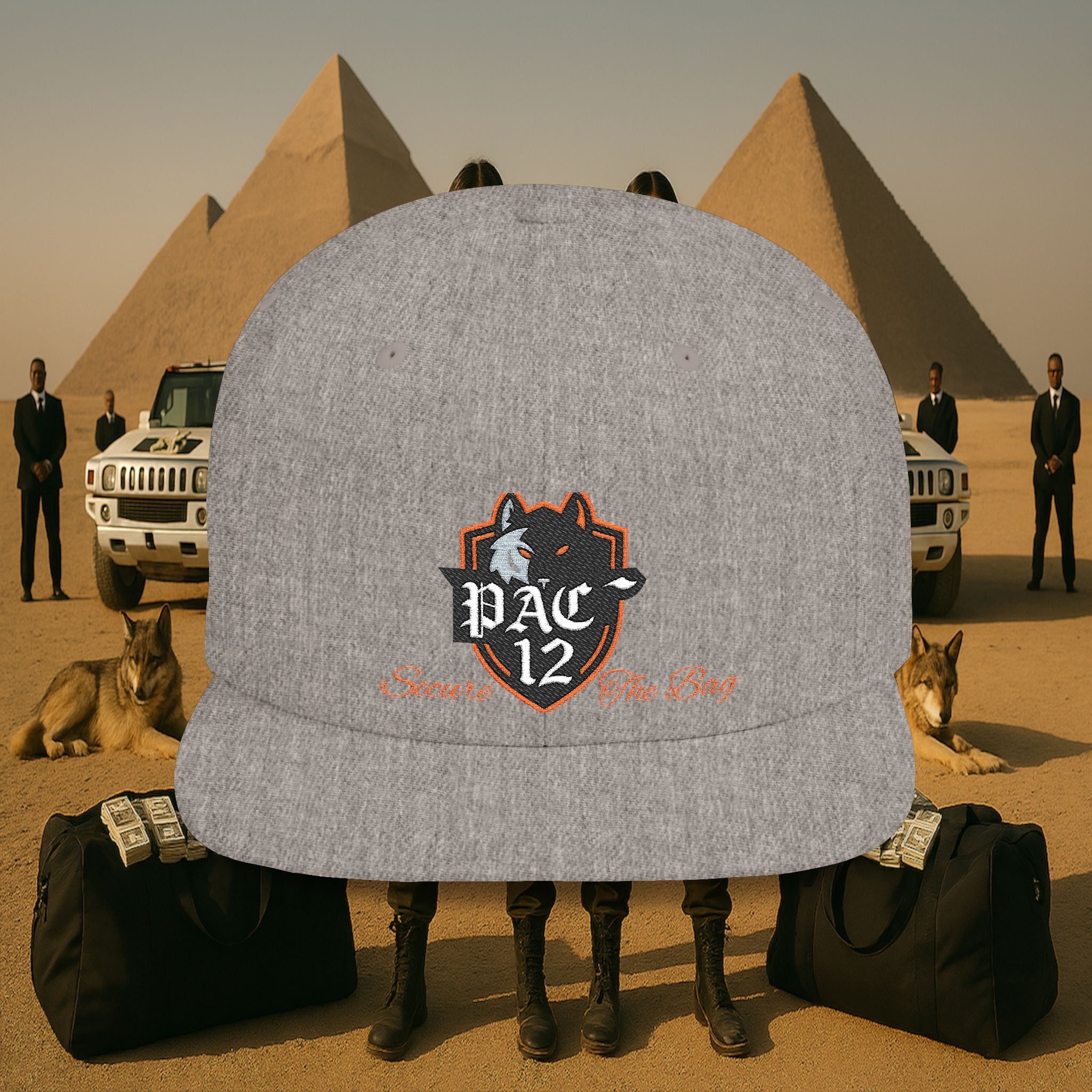 PAC 12 Flat Bill Snapback Hat Orange