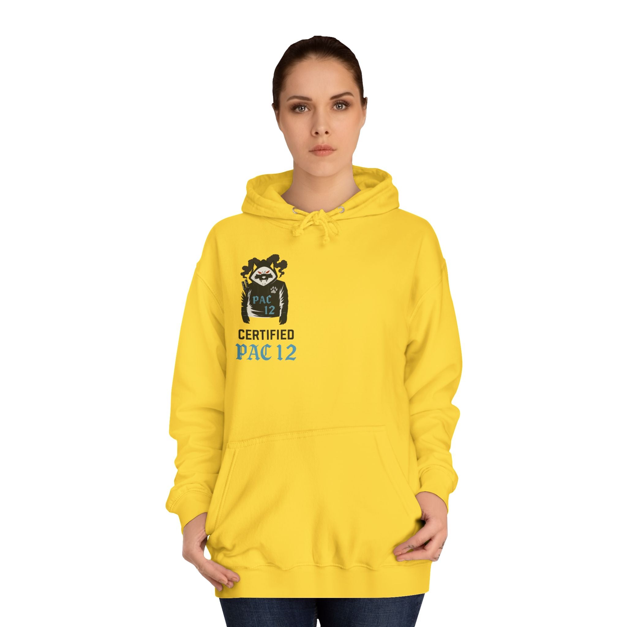 Unisex College Hoodie with Pac 12 Design, Cozy Sweatshirt for College Spirit, Perfect Gift for Students, Campus Wear, Unique Apparel