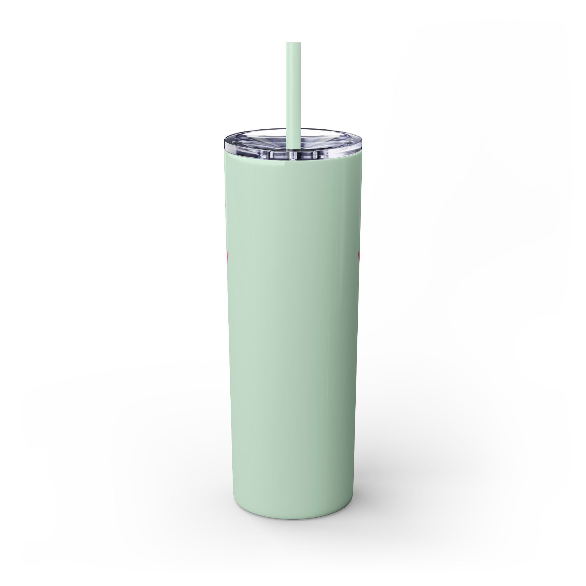 Custom Pink Shield Skinny Tumbler with Straw 20oz, Personalized Drinkware, Graduation Gift, College Student Mug, Sport Team Travel Cup