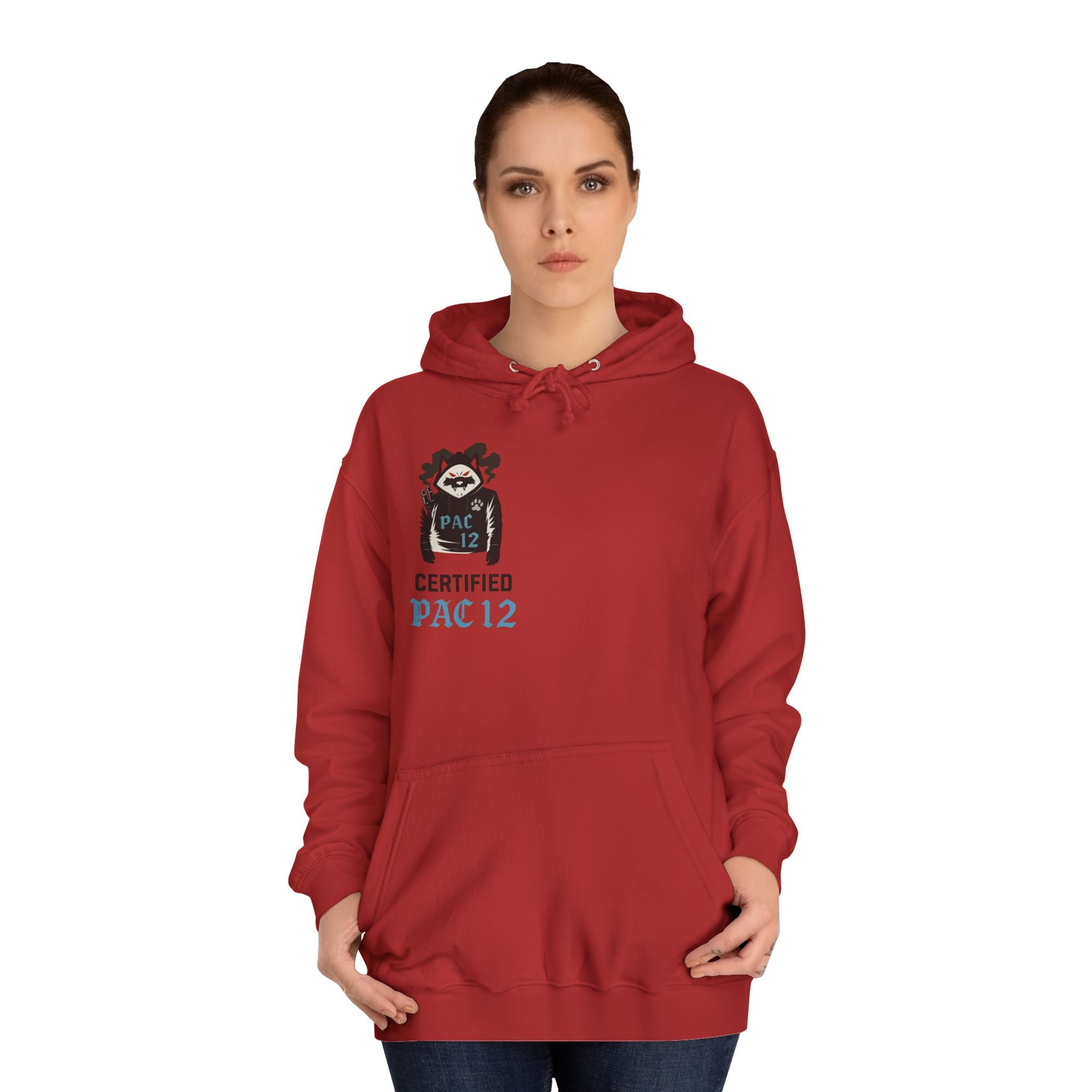 Unisex College Hoodie with Pac 12 Design, Cozy Sweatshirt for College Spirit, Perfect Gift for Students, Campus Wear, Unique Apparel
