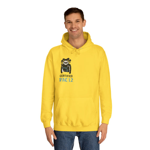 Unisex College Hoodie with Pac 12 Design, Cozy Sweatshirt for College Spirit, Perfect Gift for Students, Campus Wear, Unique Apparel