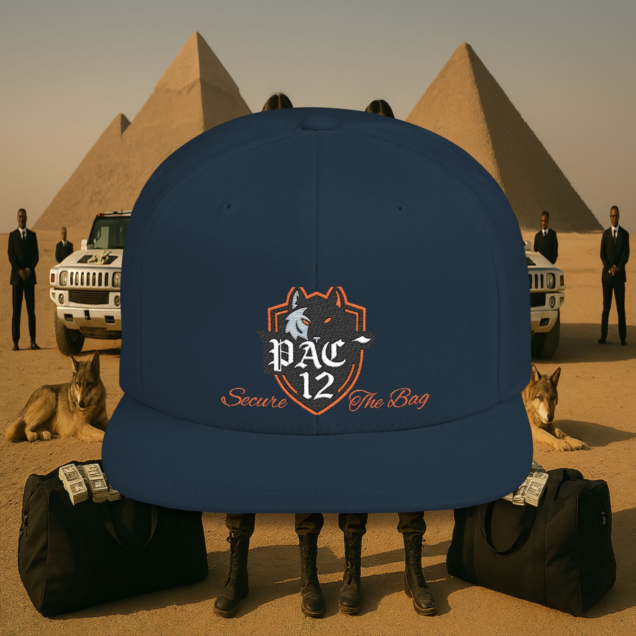 PAC 12 Flat Bill Snapback Hat Orange