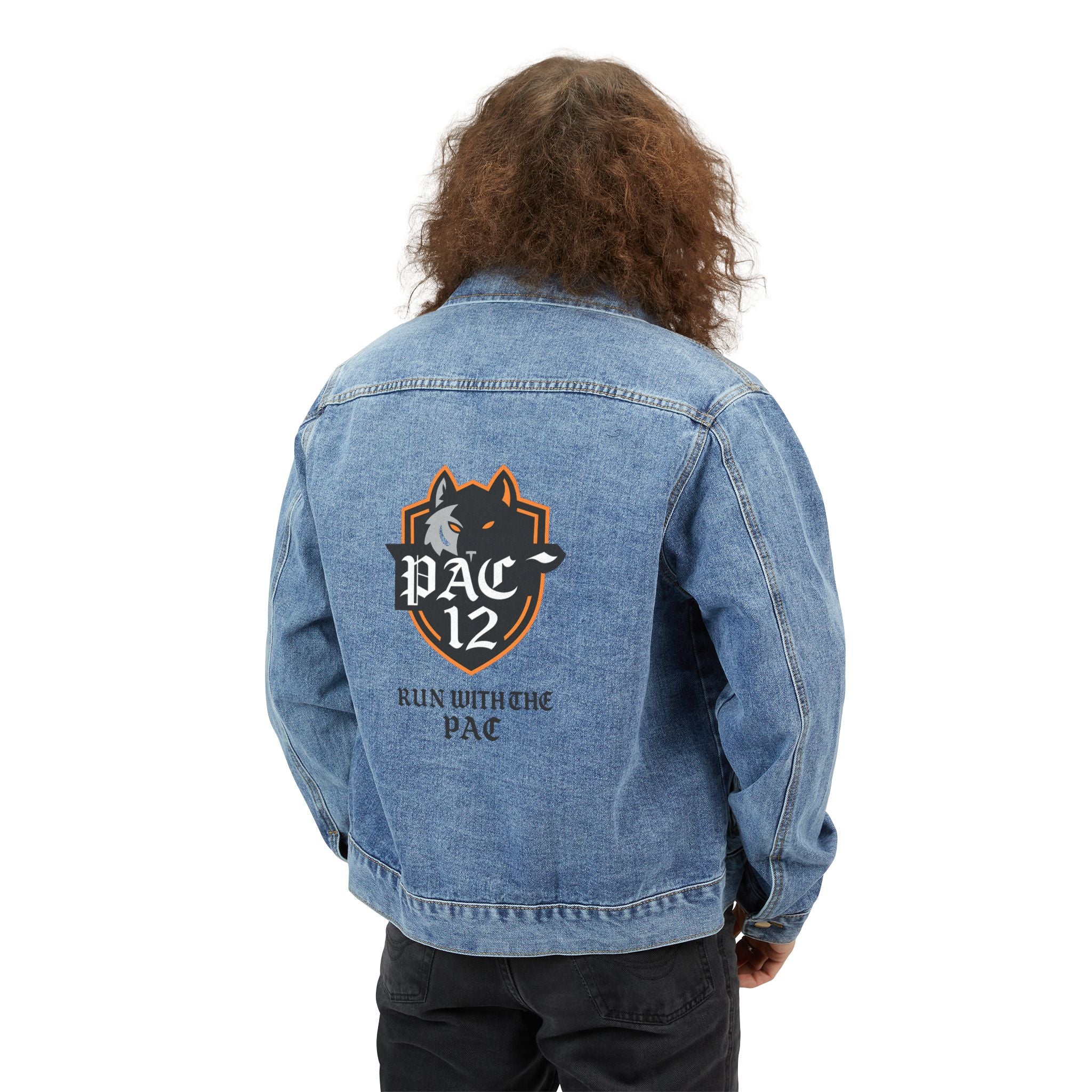 Stylish Men's Denim Jacket with PAC 12 Design | Trendy Outerwear for Casual Looks, Perfect Gift for Holidays, Sports Fans, Everyday Wear