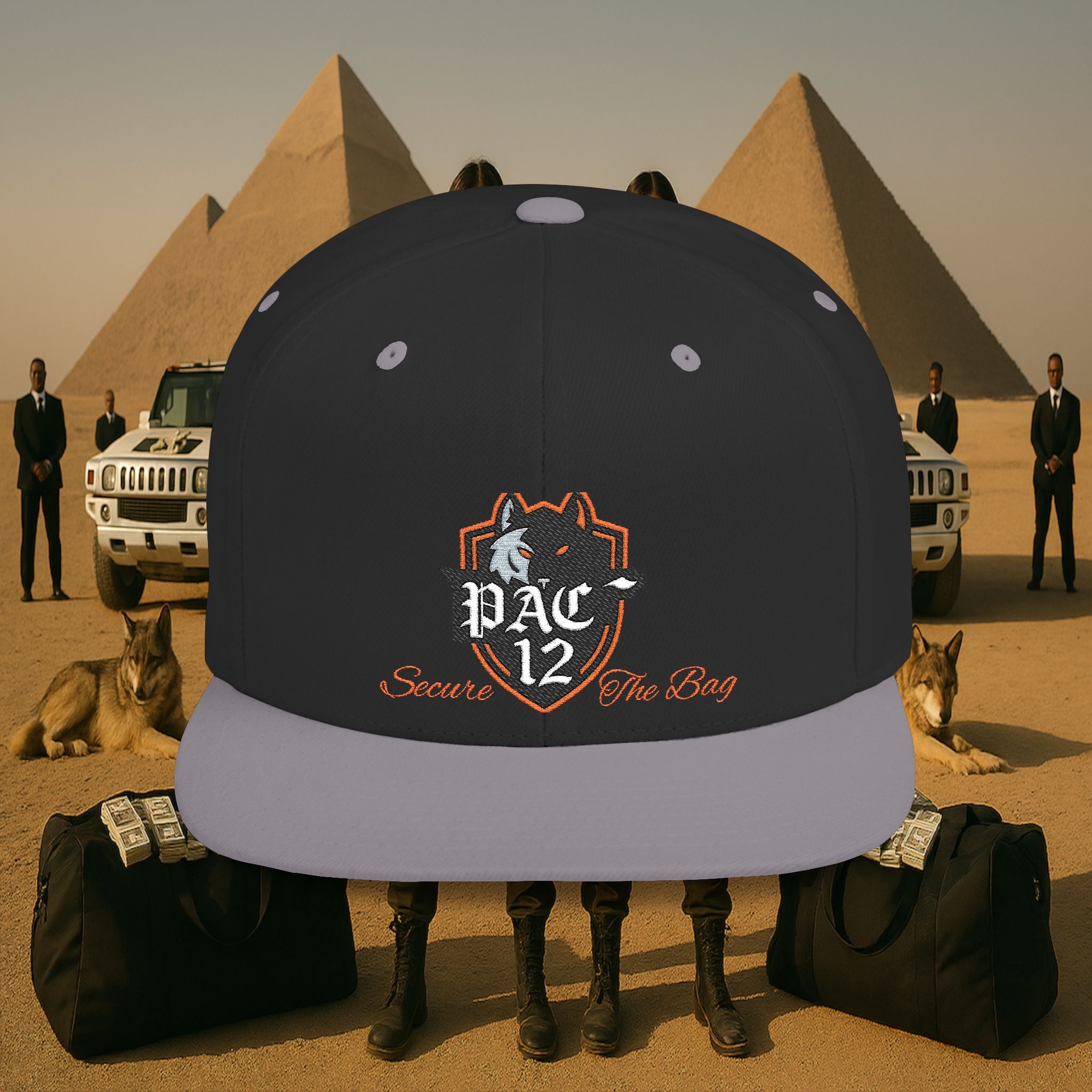 PAC 12 Flat Bill Snapback Hat Orange
