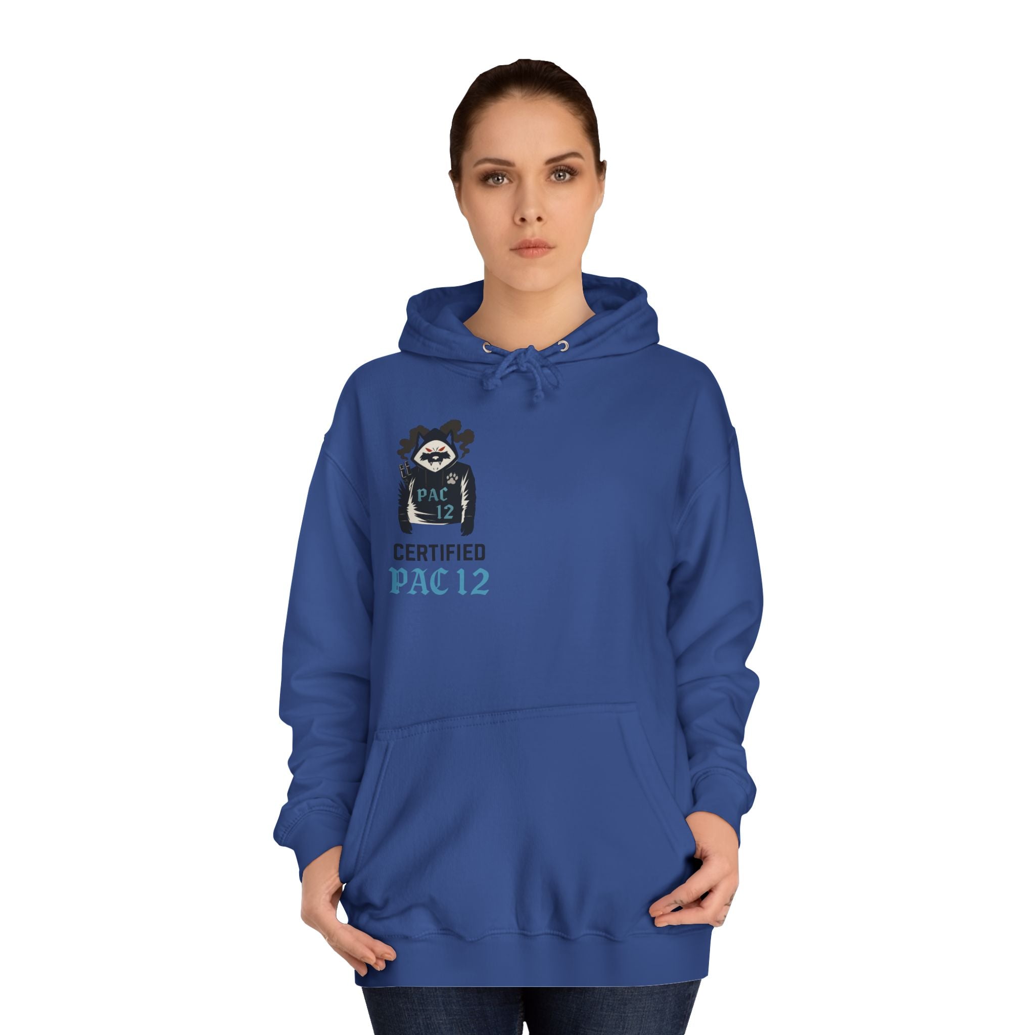 Unisex College Hoodie with Pac 12 Design, Cozy Sweatshirt for College Spirit, Perfect Gift for Students, Campus Wear, Unique Apparel