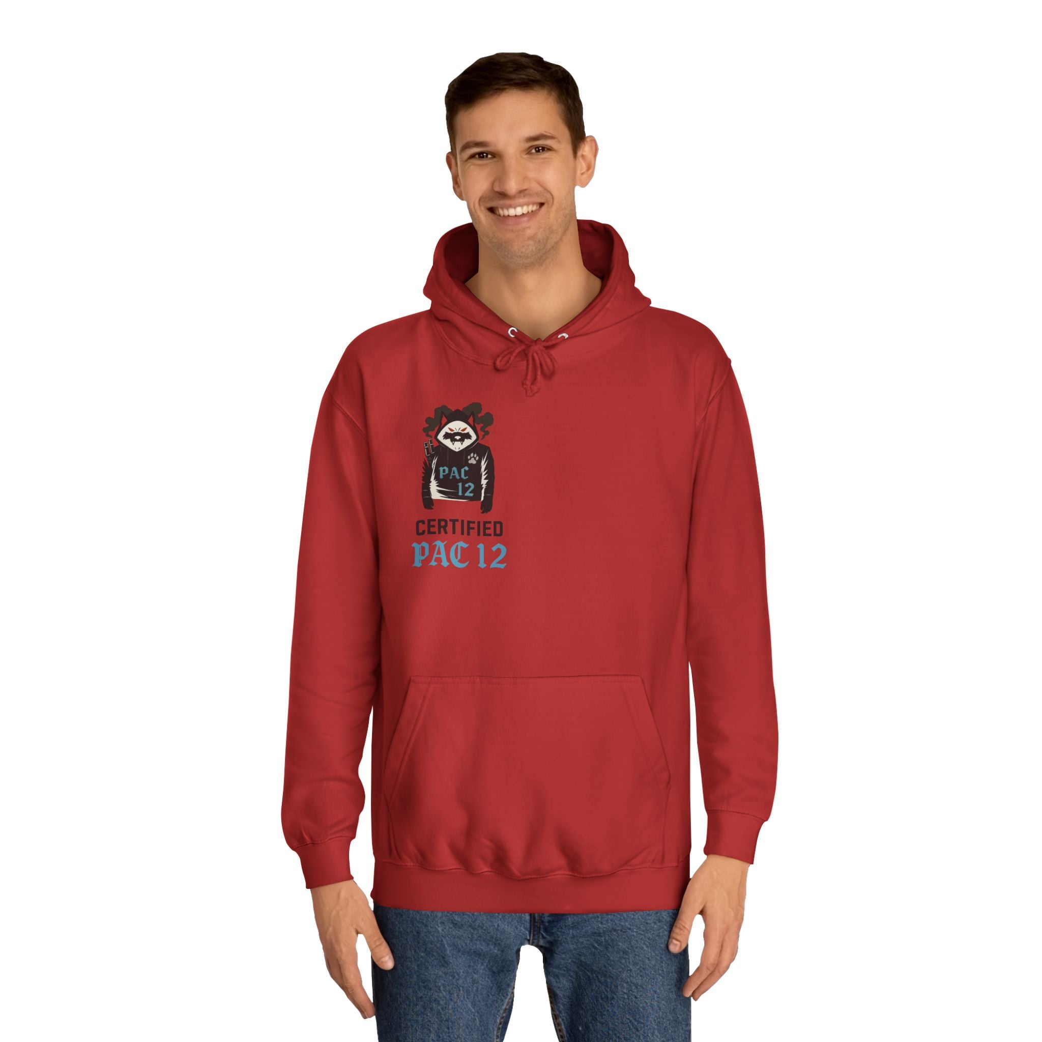 Unisex College Hoodie with Pac 12 Design, Cozy Sweatshirt for College Spirit, Perfect Gift for Students, Campus Wear, Unique Apparel