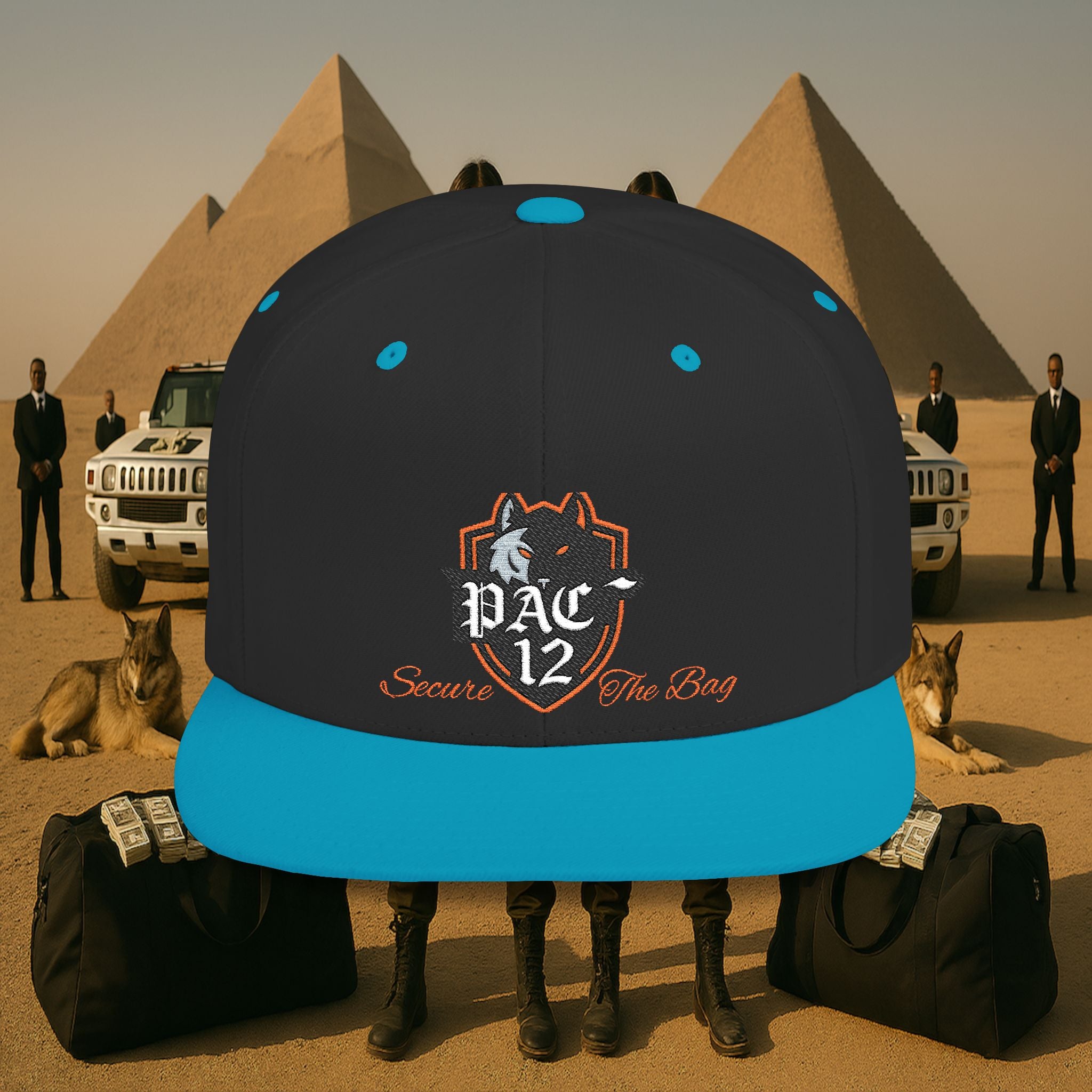 PAC 12 Flat Bill Snapback Hat Orange