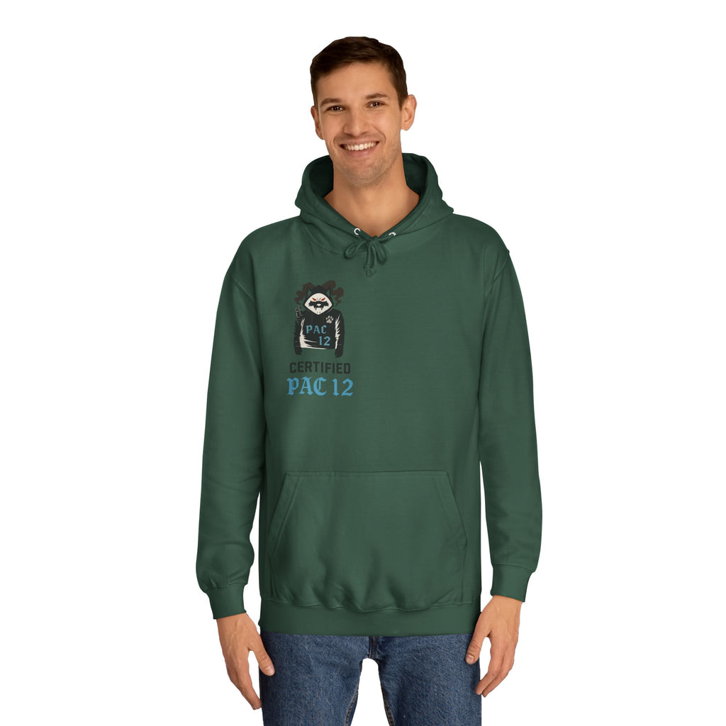 Unisex College Hoodie with Pac 12 Design, Cozy Sweatshirt for College Spirit, Perfect Gift for Students, Campus Wear, Unique Apparel