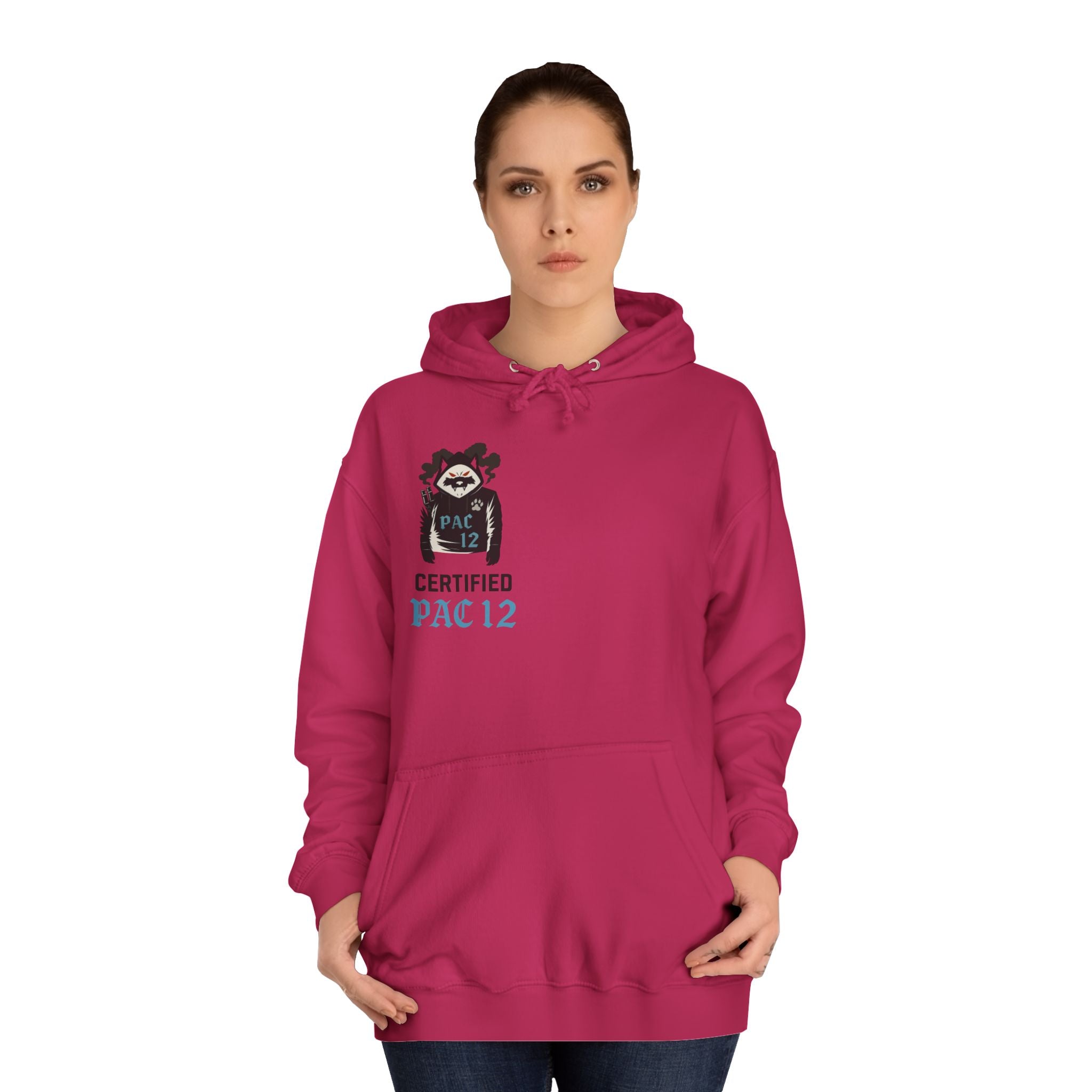 Unisex College Hoodie with Pac 12 Design, Cozy Sweatshirt for College Spirit, Perfect Gift for Students, Campus Wear, Unique Apparel