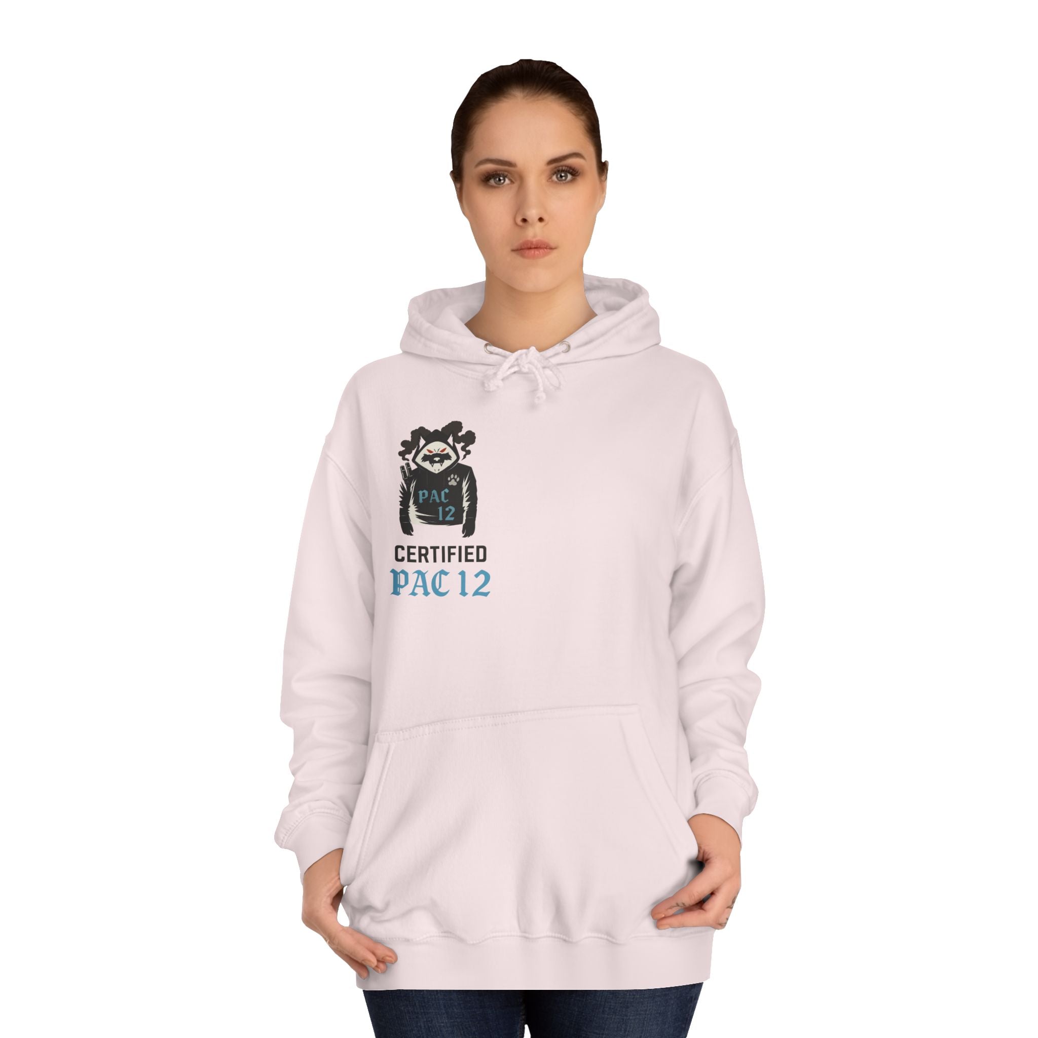 Unisex College Hoodie with Pac 12 Design, Cozy Sweatshirt for College Spirit, Perfect Gift for Students, Campus Wear, Unique Apparel