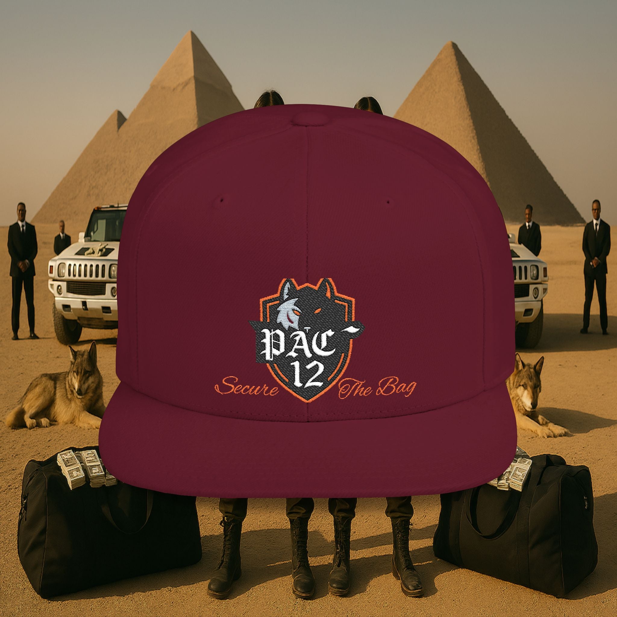 PAC 12 Flat Bill Snapback Hat Orange