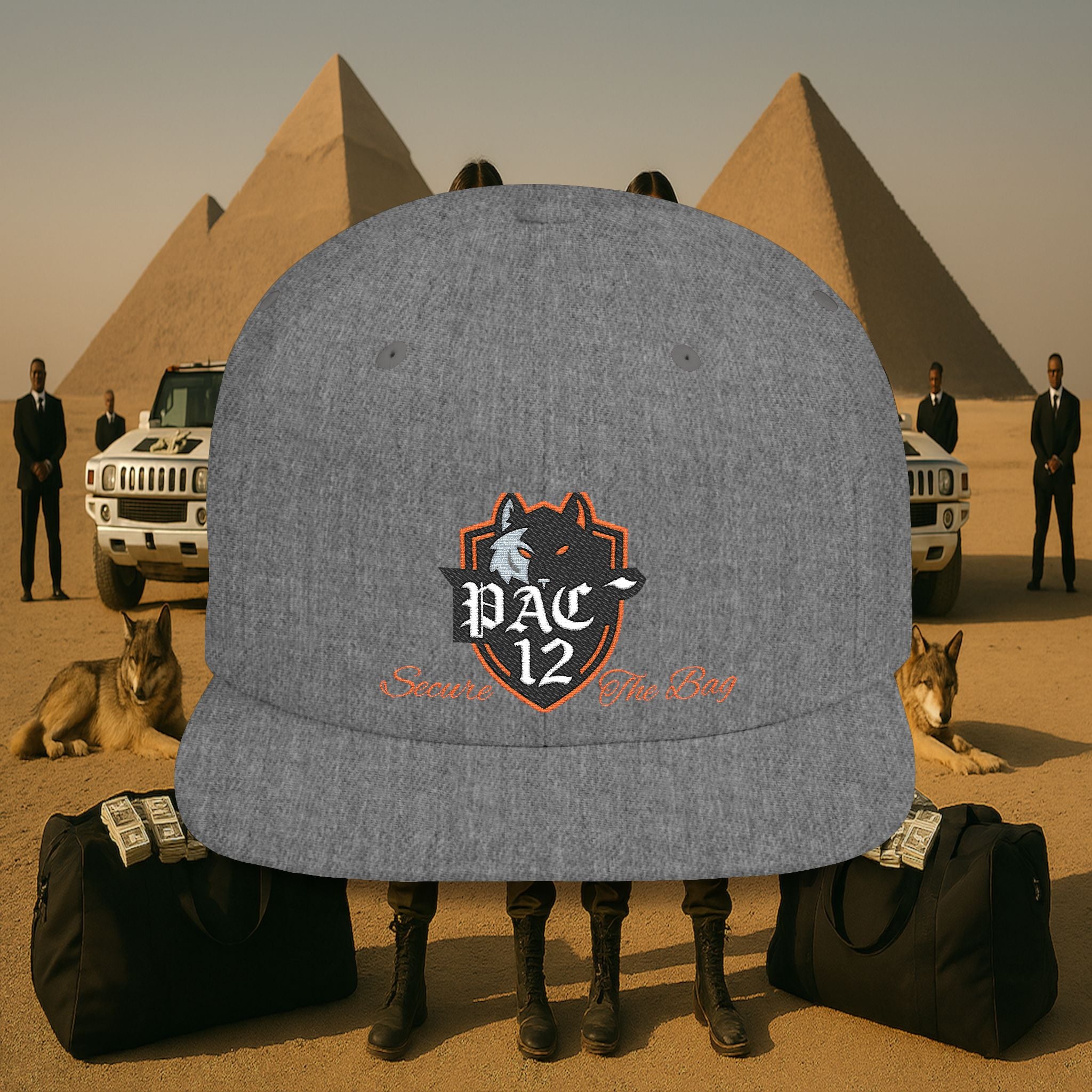 PAC 12 Flat Bill Snapback Hat Orange