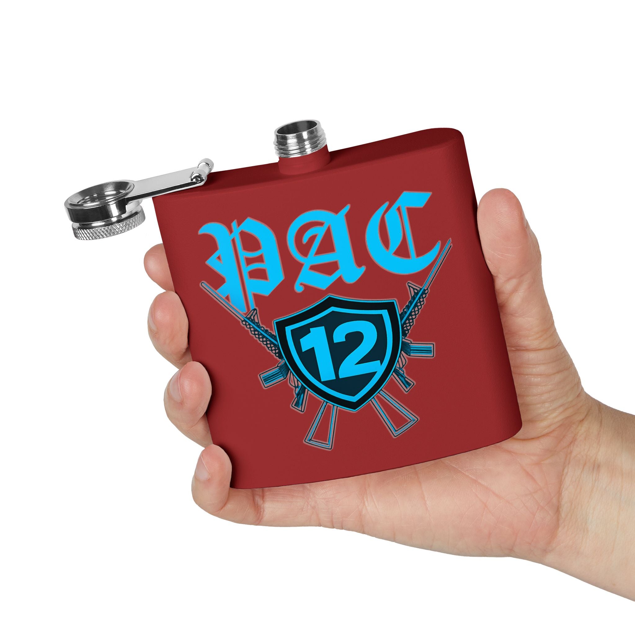 Personalized PAC 12 Stainless Steel Flask, 6oz - Perfect for Celebrations, Gifts, Tailgating, and Outdoor Adventures
