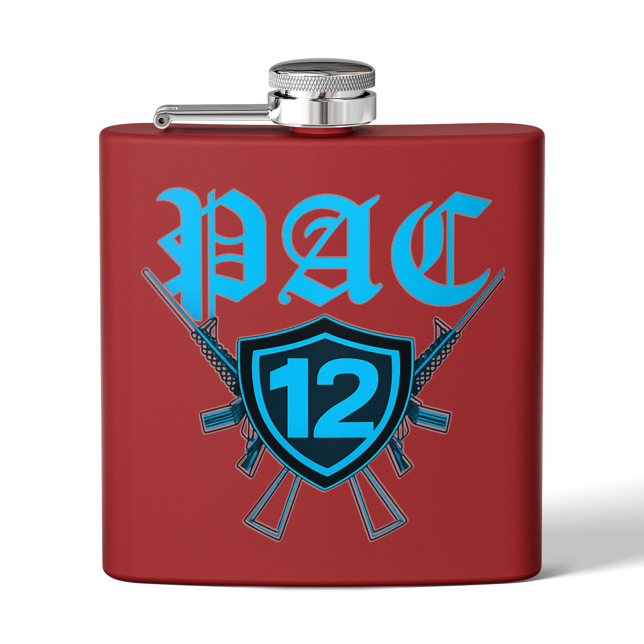 Personalized PAC 12 Stainless Steel Flask, 6oz - Perfect for Celebrations, Gifts, Tailgating, and Outdoor Adventures