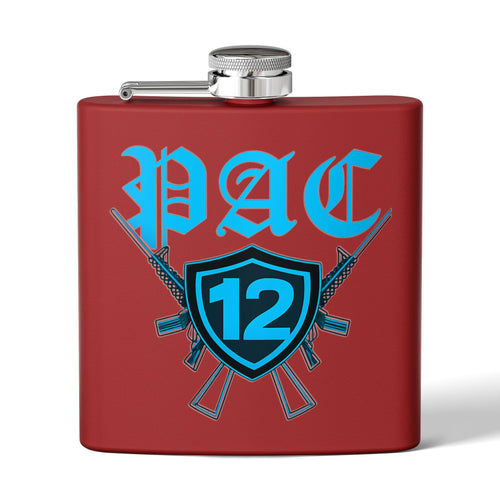 Personalized PAC 12 Stainless Steel Flask, 6oz - Perfect for Celebrations, Gifts, Tailgating, and Outdoor Adventures