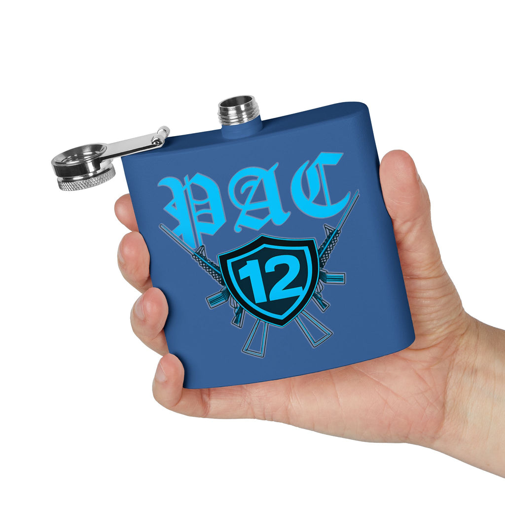 Personalized PAC 12 Stainless Steel Flask, 6oz - Perfect for Celebrations, Gifts, Tailgating, and Outdoor Adventures