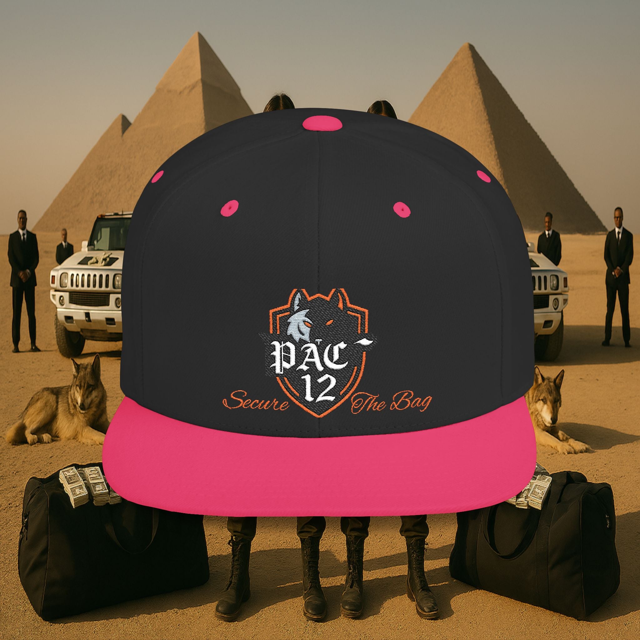 PAC 12 Flat Bill Snapback Hat Orange