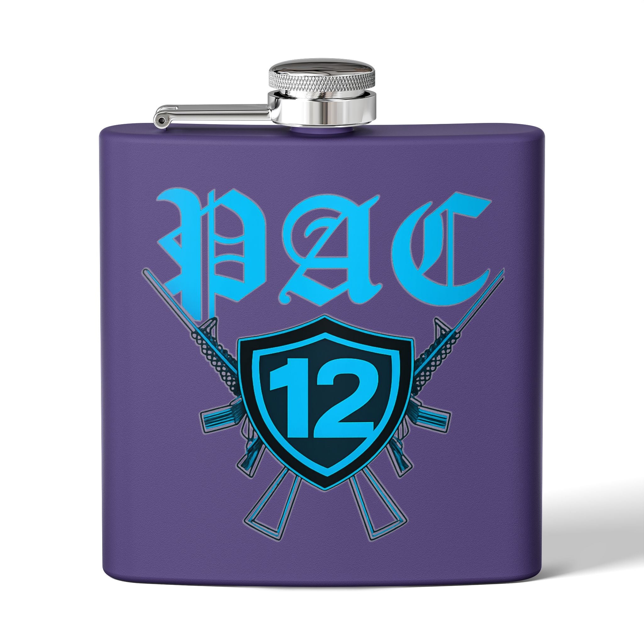 Personalized PAC 12 Stainless Steel Flask, 6oz - Perfect for Celebrations, Gifts, Tailgating, and Outdoor Adventures