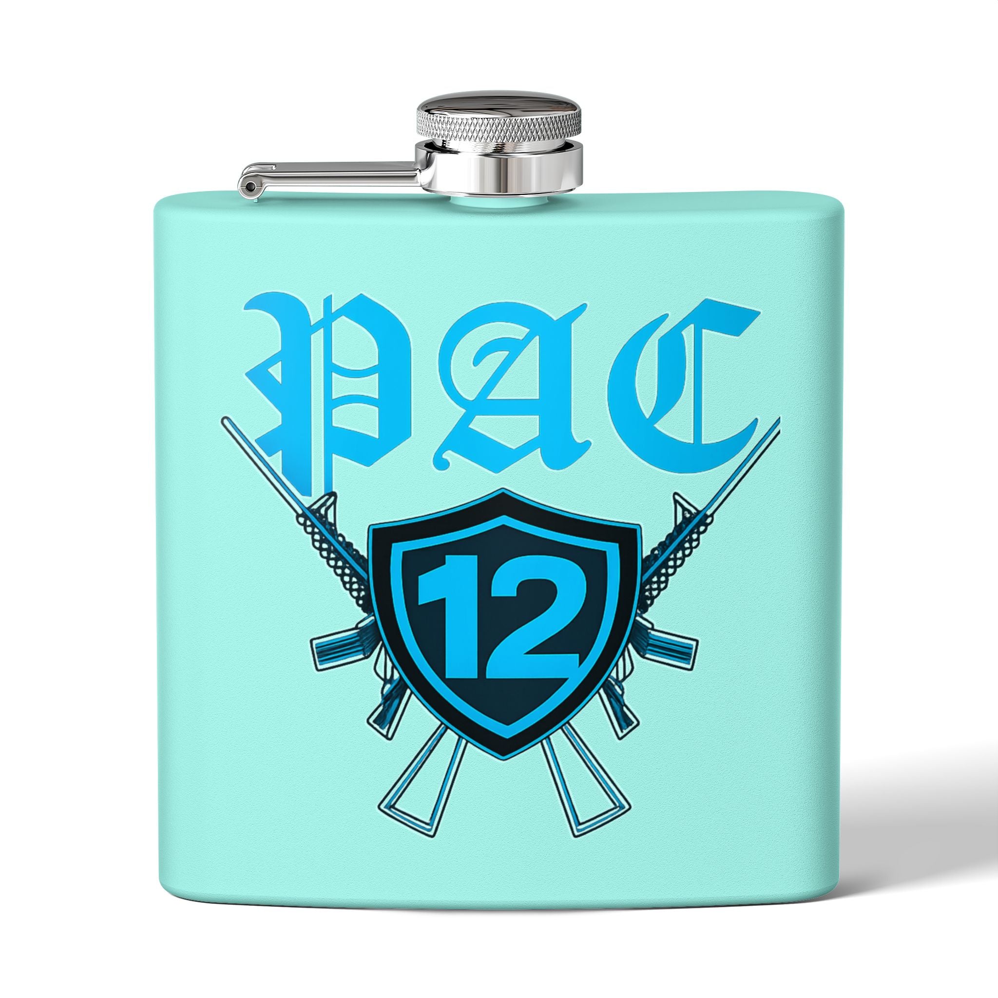 Personalized PAC 12 Stainless Steel Flask, 6oz - Perfect for Celebrations, Gifts, Tailgating, and Outdoor Adventures