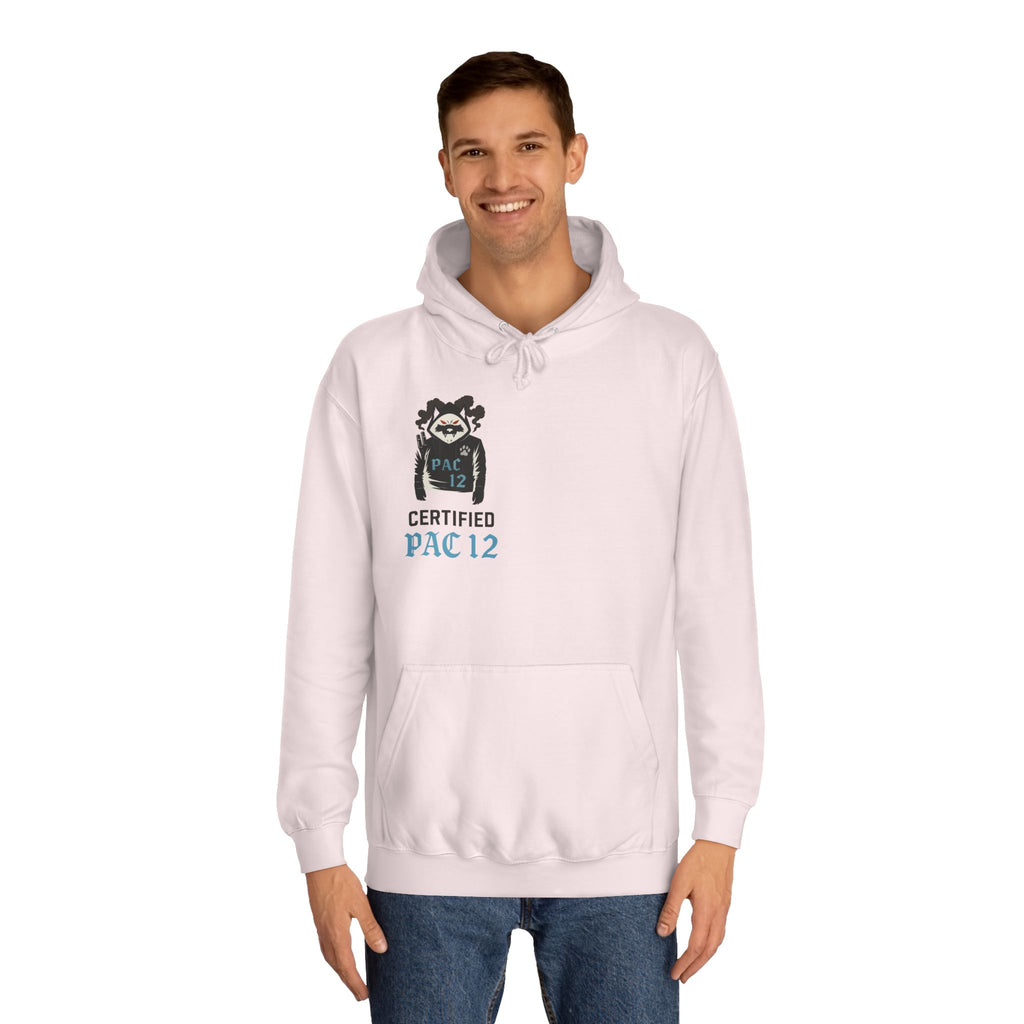 Unisex College Hoodie with Pac 12 Design, Cozy Sweatshirt for College Spirit, Perfect Gift for Students, Campus Wear, Unique Apparel