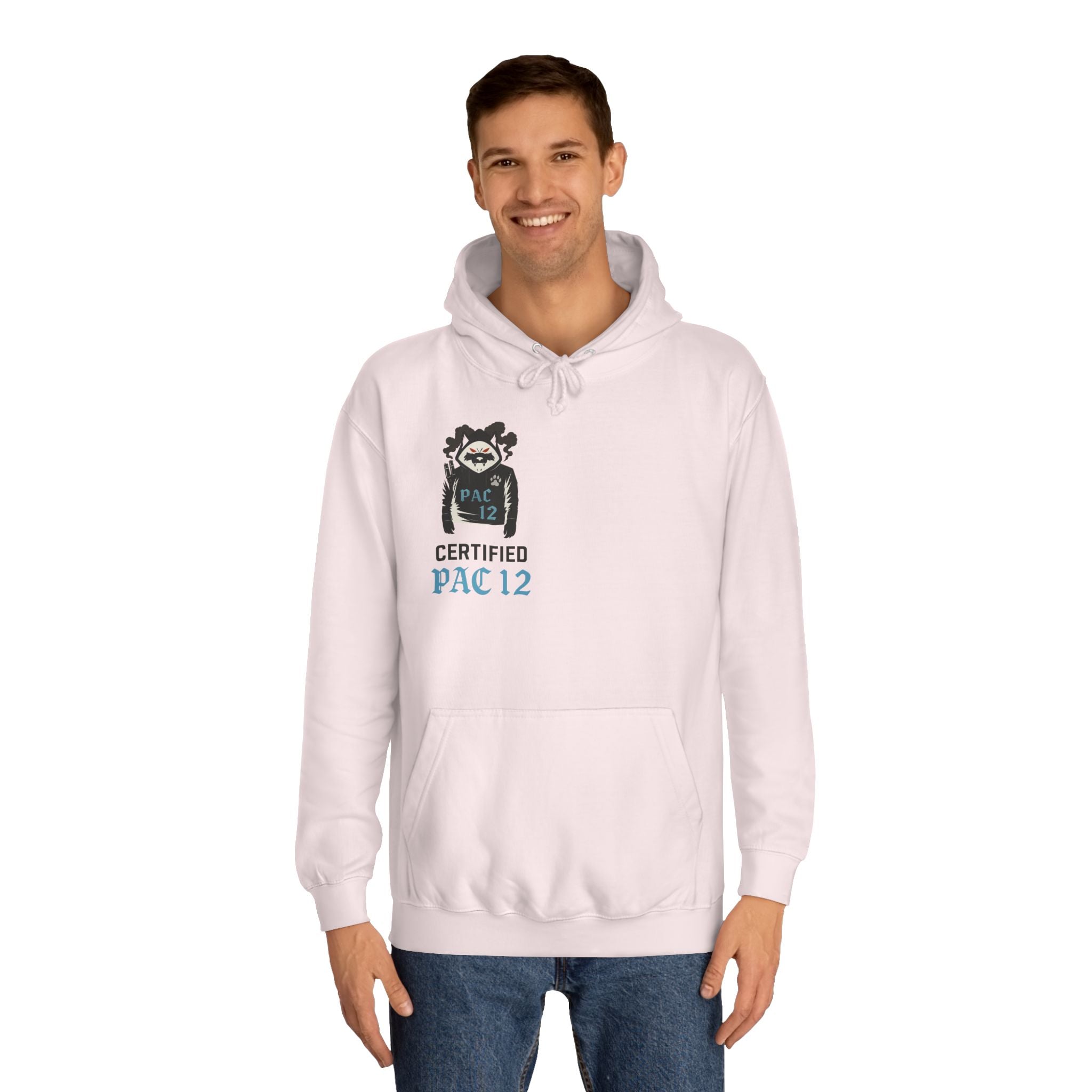 Unisex College Hoodie with Pac 12 Design, Cozy Sweatshirt for College Spirit, Perfect Gift for Students, Campus Wear, Unique Apparel