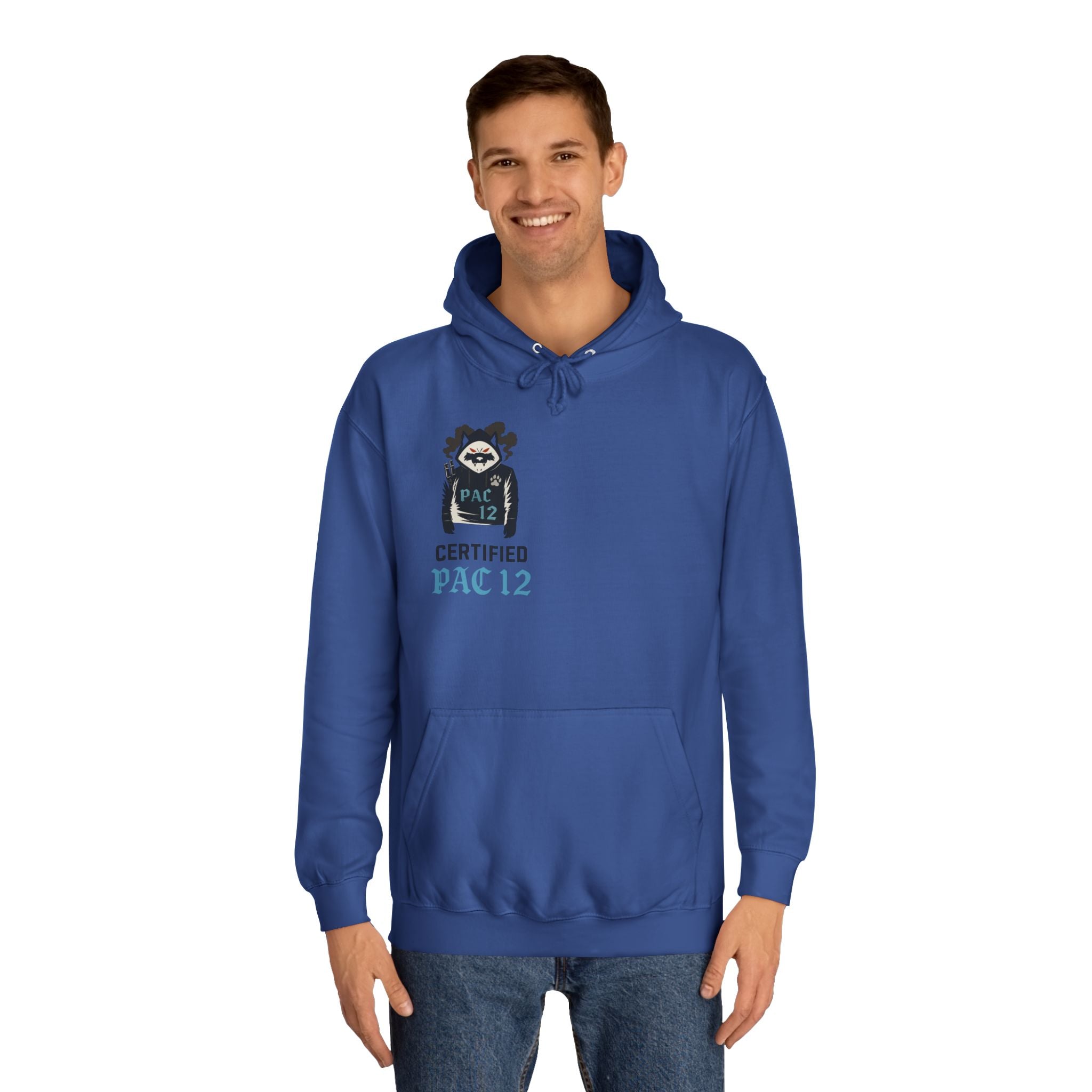 Unisex College Hoodie with Pac 12 Design, Cozy Sweatshirt for College Spirit, Perfect Gift for Students, Campus Wear, Unique Apparel