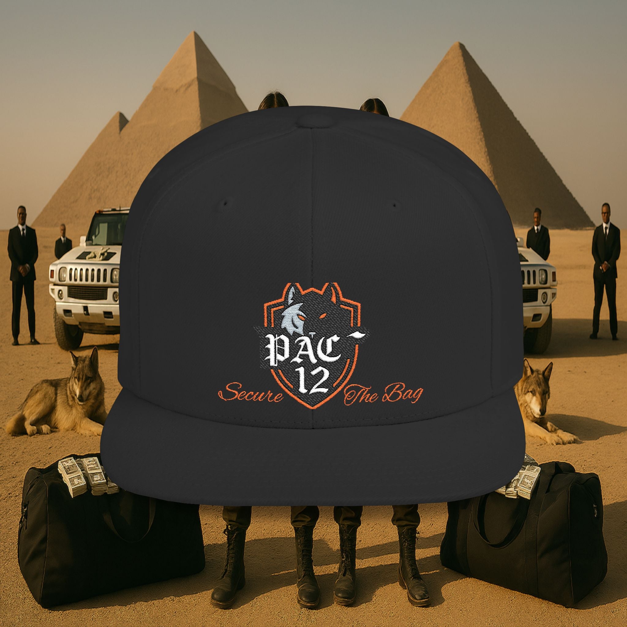 PAC 12 Flat Bill Snapback Hat Orange