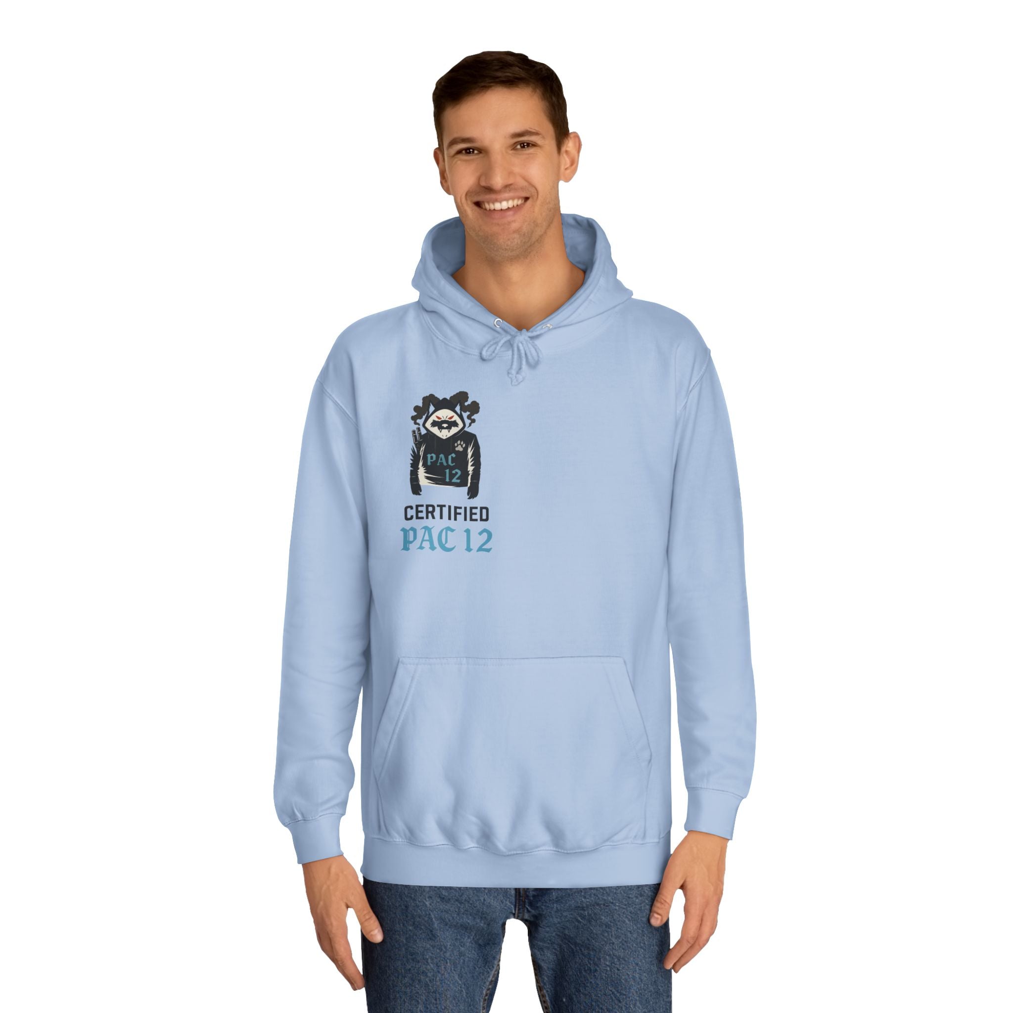 Unisex College Hoodie with Pac 12 Design, Cozy Sweatshirt for College Spirit, Perfect Gift for Students, Campus Wear, Unique Apparel