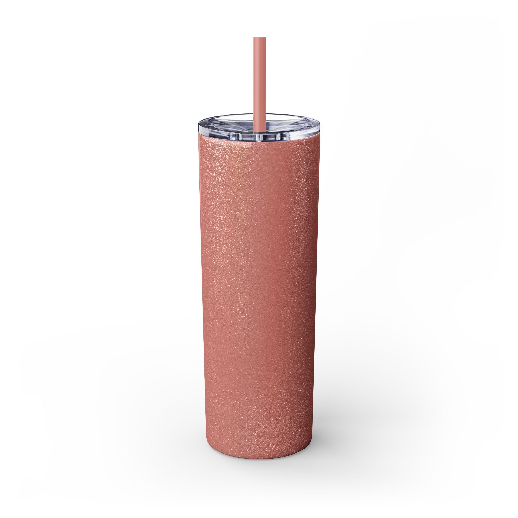 Custom Pink Shield Skinny Tumbler with Straw 20oz, Personalized Drinkware, Graduation Gift, College Student Mug, Sport Team Travel Cup