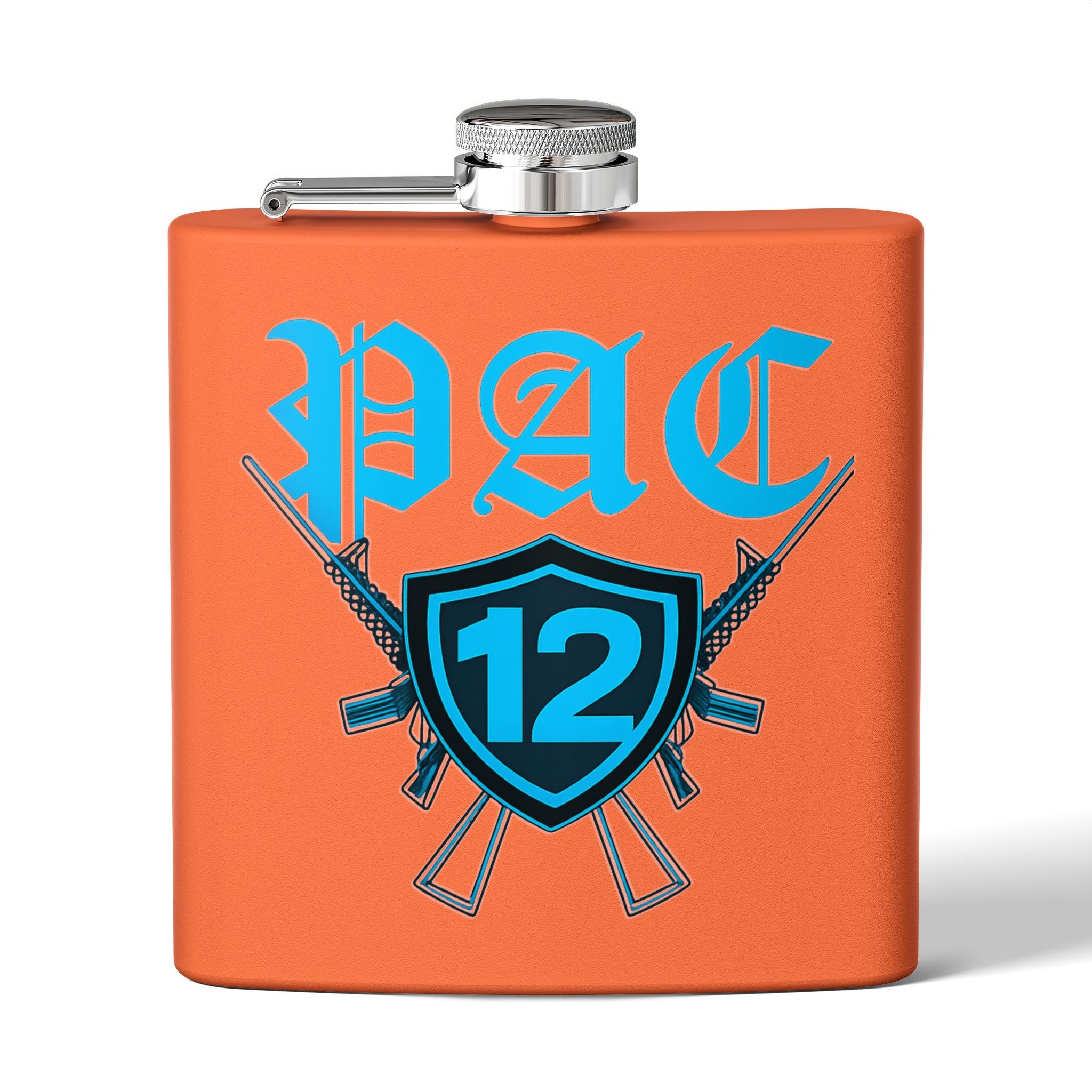 Personalized PAC 12 Stainless Steel Flask, 6oz - Perfect for Celebrations, Gifts, Tailgating, and Outdoor Adventures