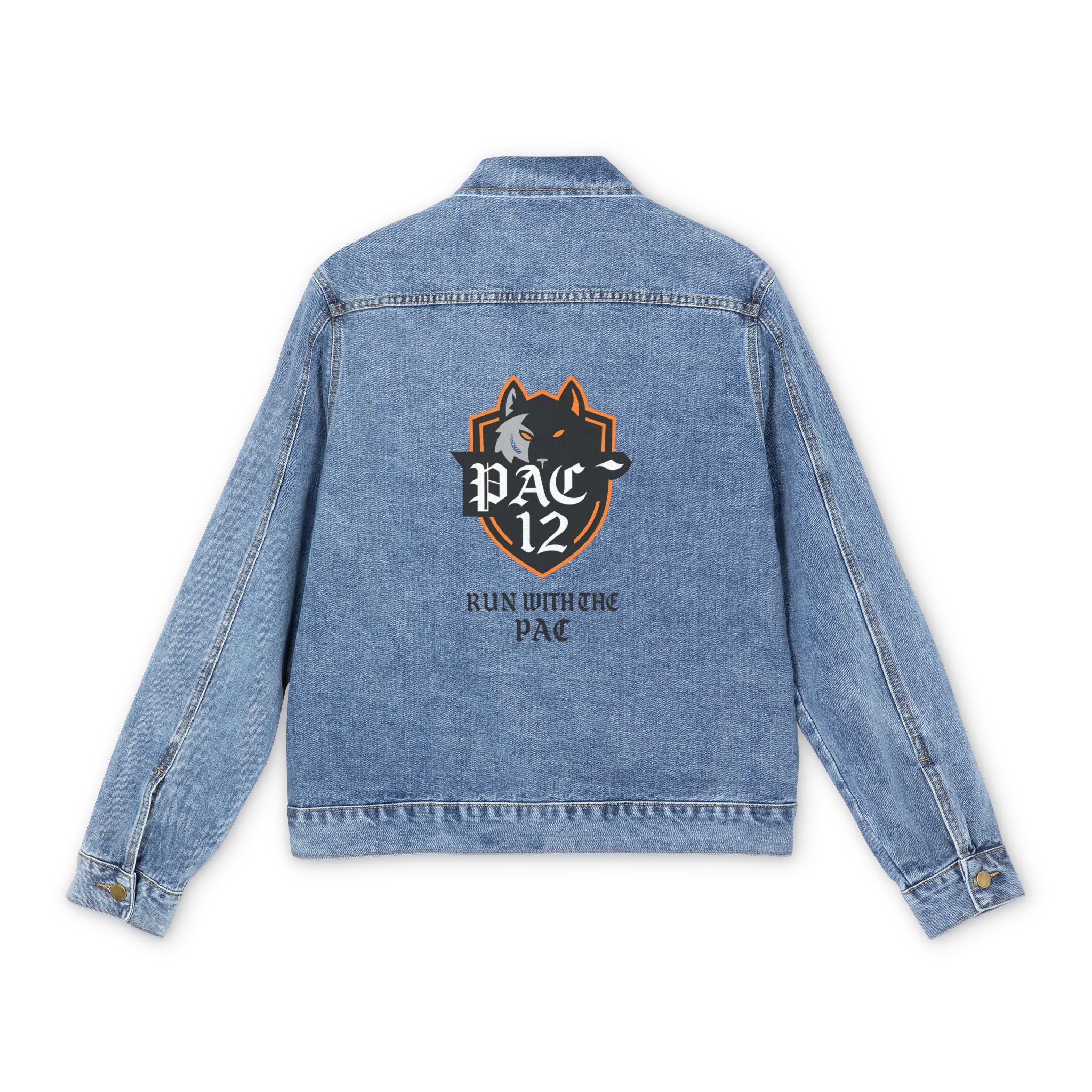 Stylish Men's Denim Jacket with PAC 12 Design | Trendy Outerwear for Casual Looks, Perfect Gift for Holidays, Sports Fans, Everyday Wear