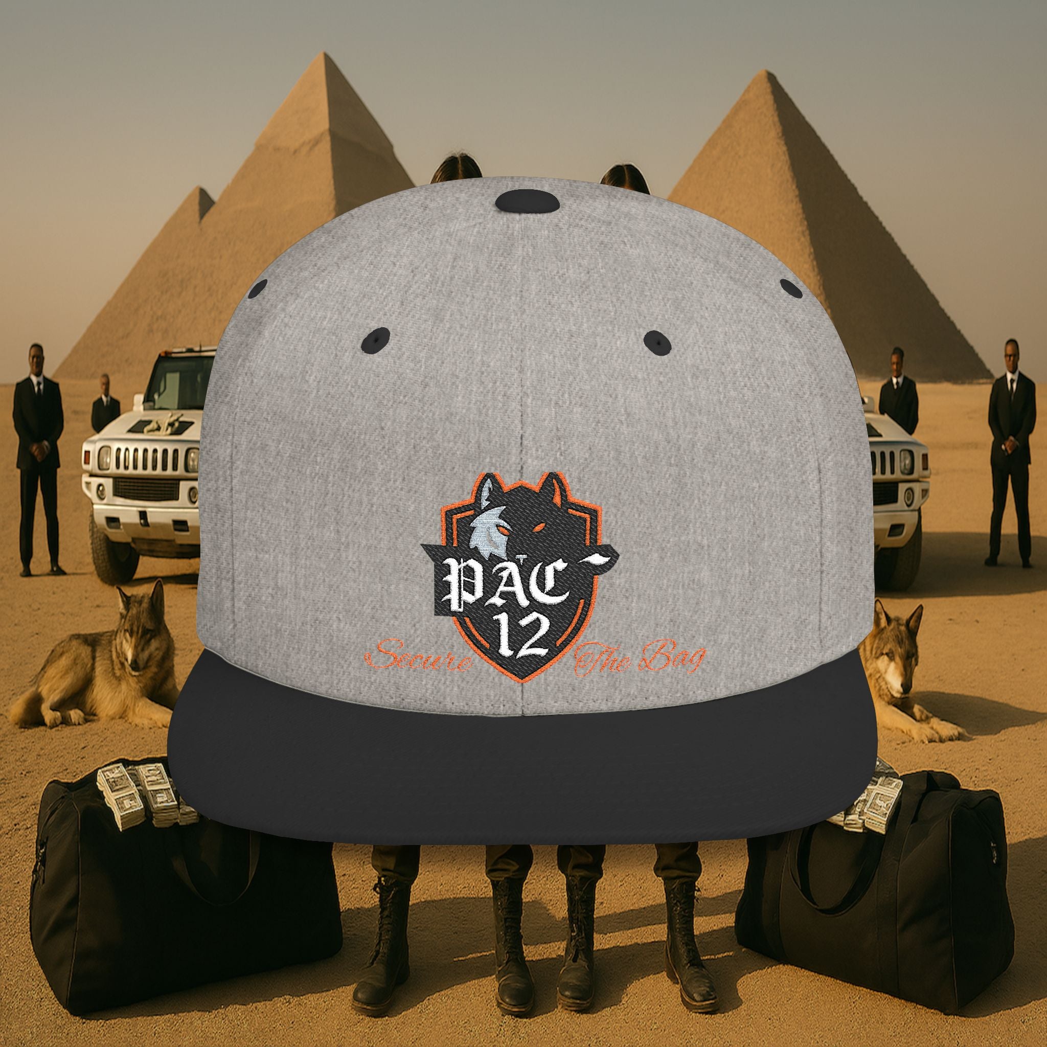 PAC 12 Flat Bill Snapback Hat Orange