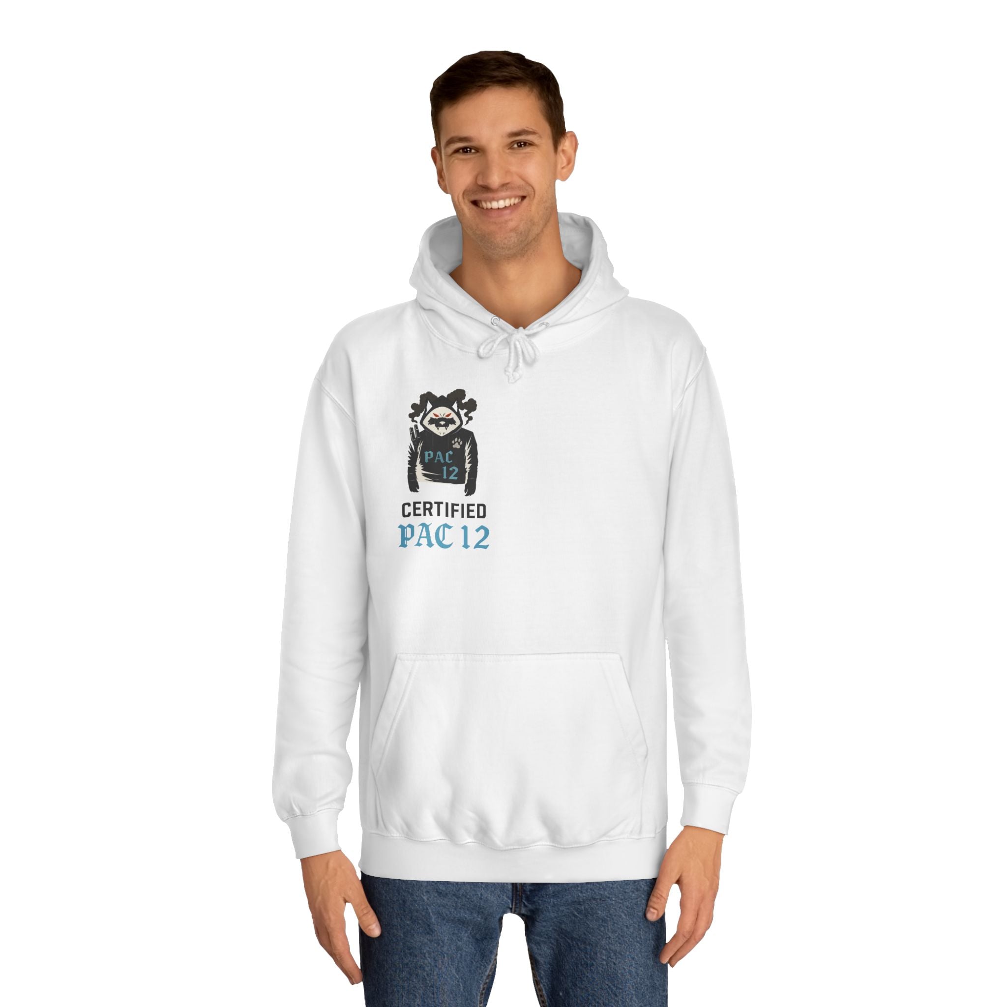 Unisex College Hoodie with Pac 12 Design, Cozy Sweatshirt for College Spirit, Perfect Gift for Students, Campus Wear, Unique Apparel