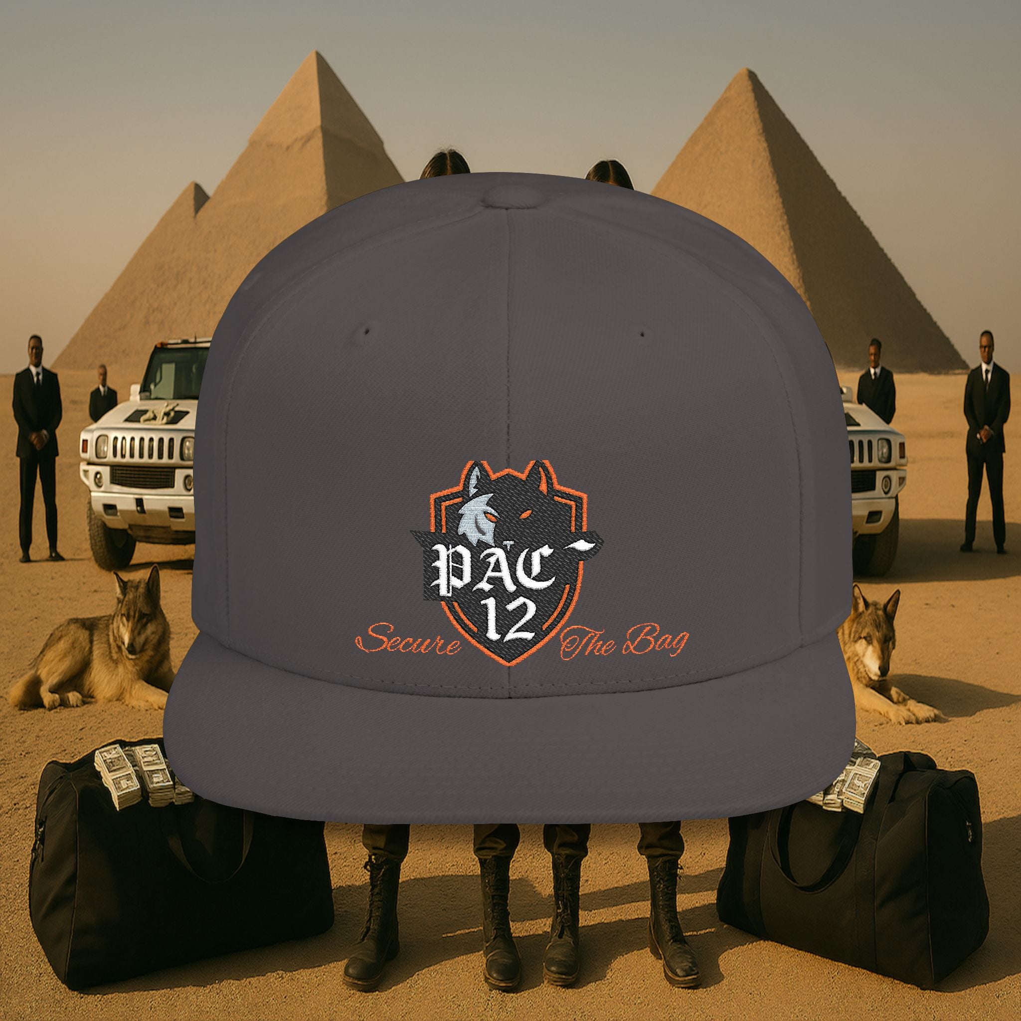 PAC 12 Flat Bill Snapback Hat Orange
