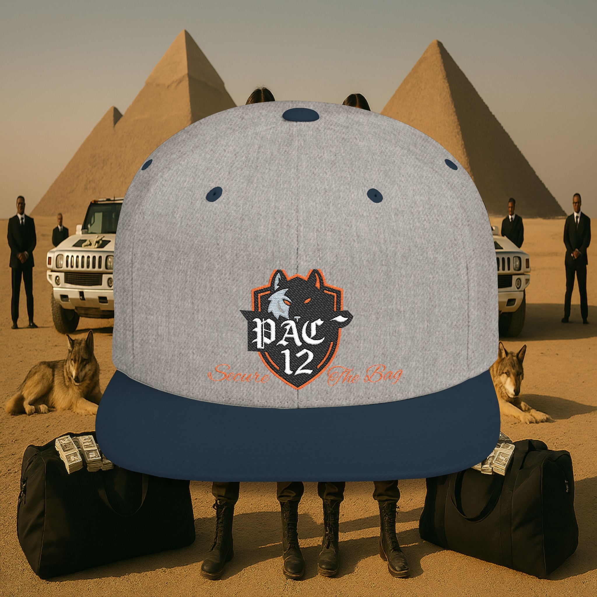 PAC 12 Flat Bill Snapback Hat Orange