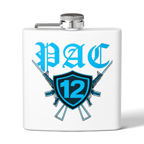 Personalized PAC 12 Stainless Steel Flask, 6oz - Perfect for Celebrations, Gifts, Tailgating, and Outdoor Adventures