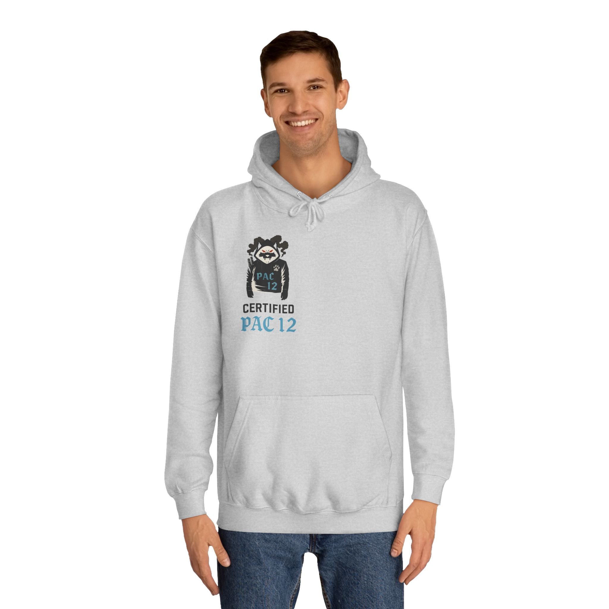 Unisex College Hoodie with Pac 12 Design, Cozy Sweatshirt for College Spirit, Perfect Gift for Students, Campus Wear, Unique Apparel