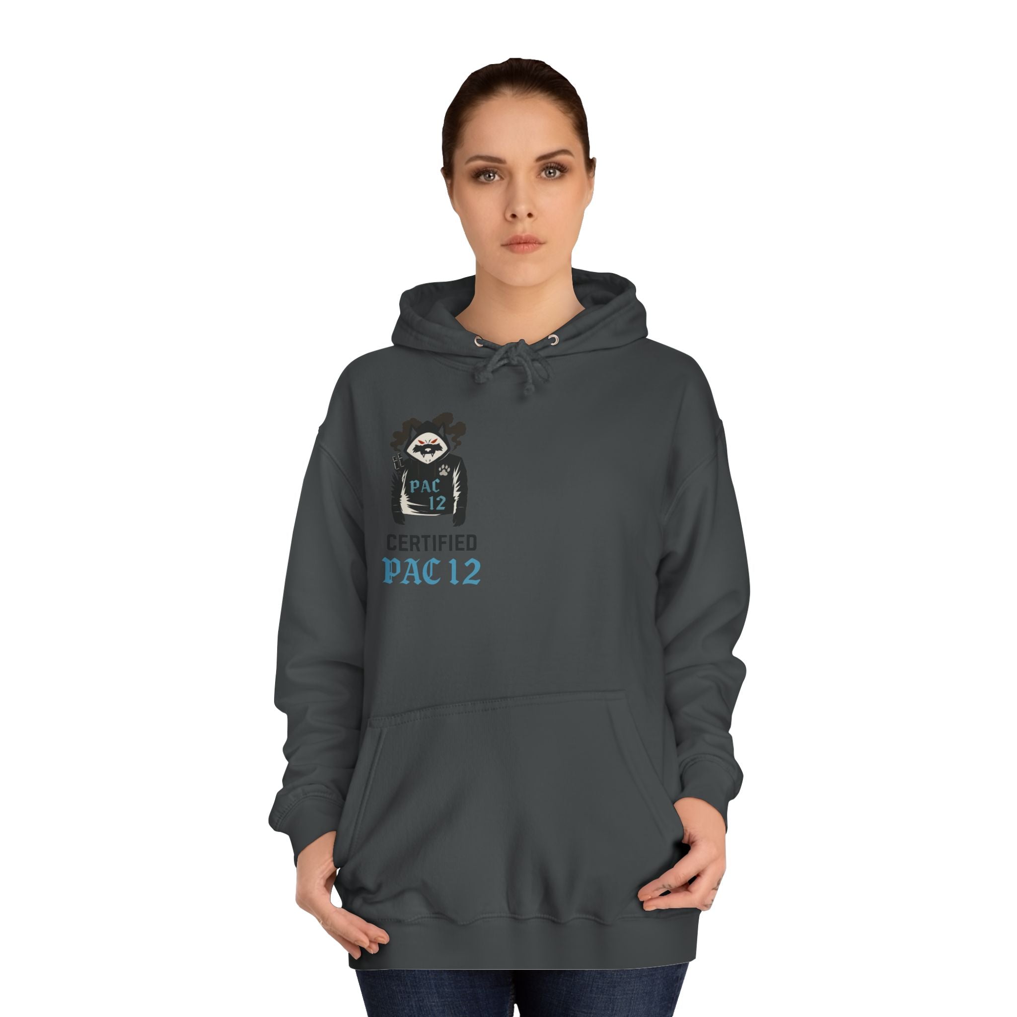 Unisex College Hoodie with Pac 12 Design, Cozy Sweatshirt for College Spirit, Perfect Gift for Students, Campus Wear, Unique Apparel