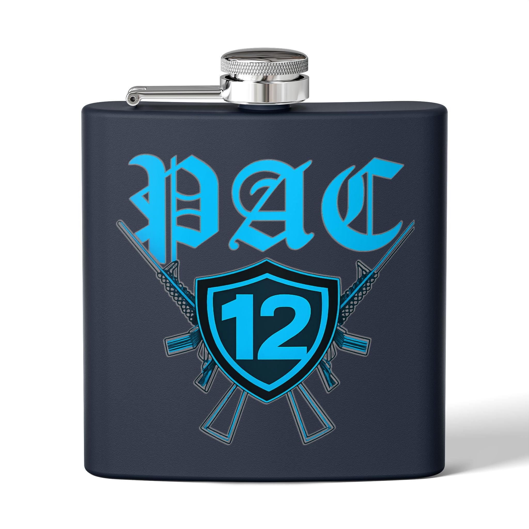 Personalized PAC 12 Stainless Steel Flask, 6oz - Perfect for Celebrations, Gifts, Tailgating, and Outdoor Adventures