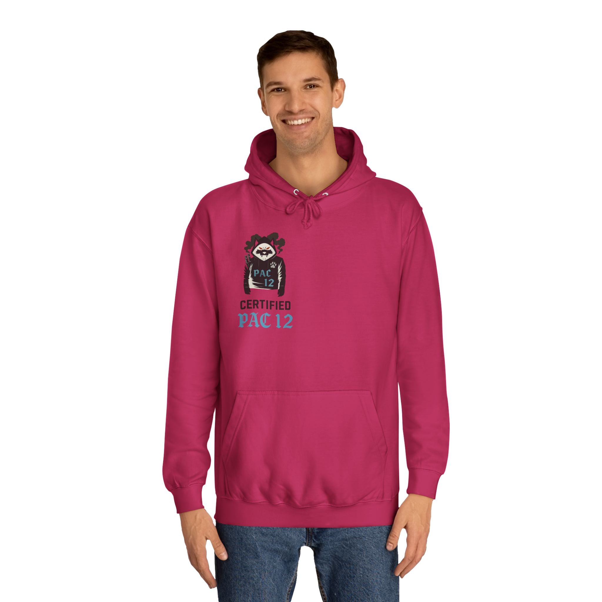 Unisex College Hoodie with Pac 12 Design, Cozy Sweatshirt for College Spirit, Perfect Gift for Students, Campus Wear, Unique Apparel