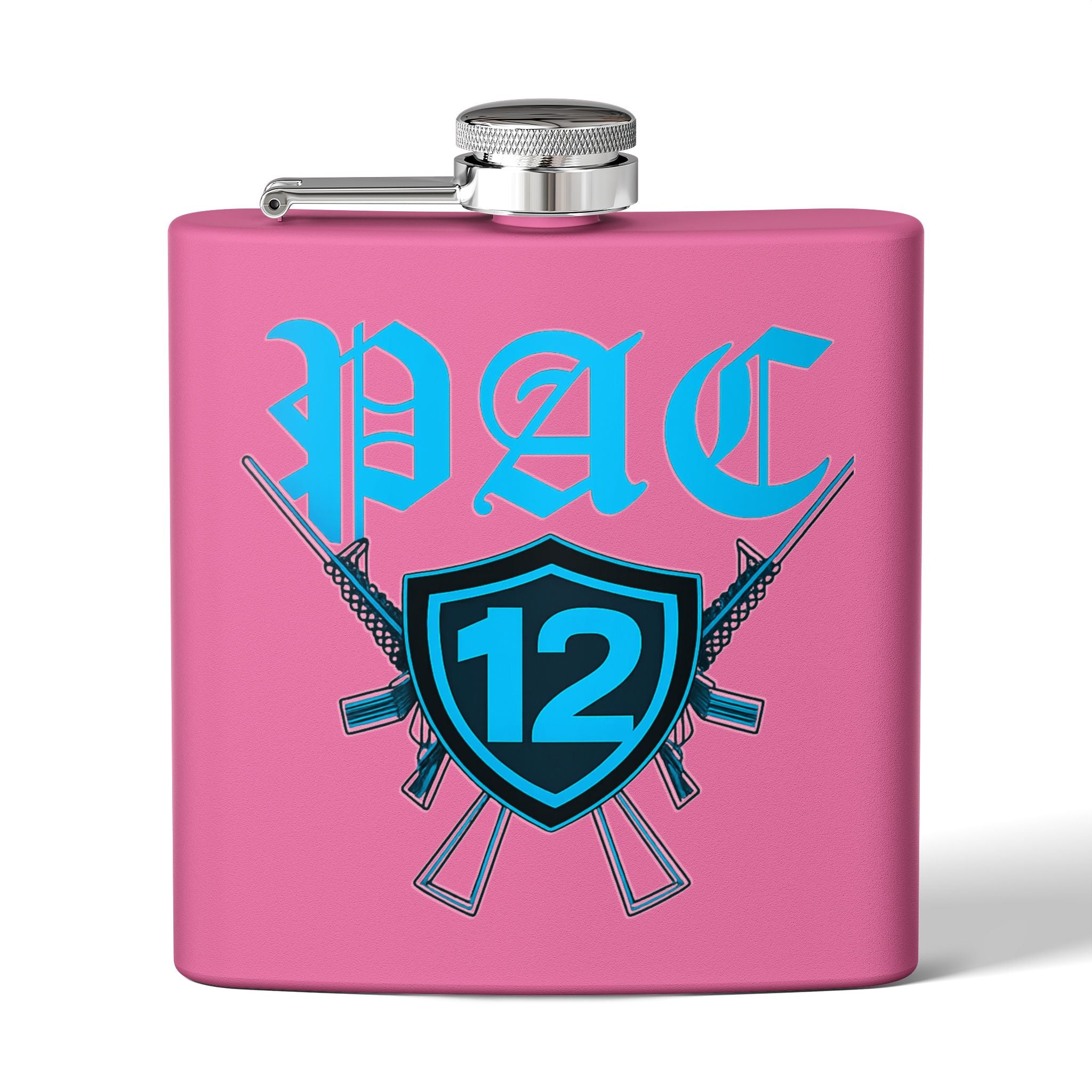 Personalized PAC 12 Stainless Steel Flask, 6oz - Perfect for Celebrations, Gifts, Tailgating, and Outdoor Adventures