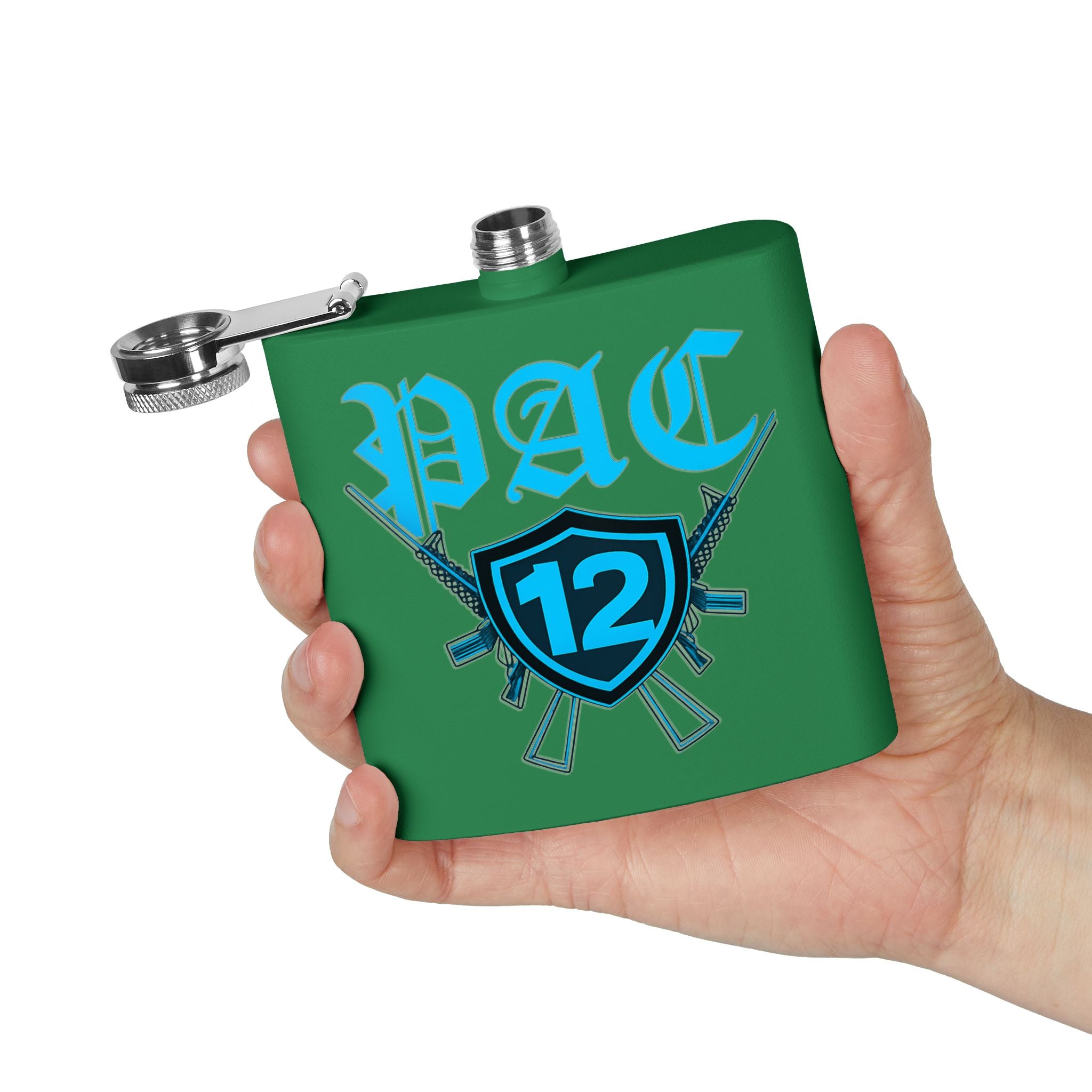 Personalized PAC 12 Stainless Steel Flask, 6oz - Perfect for Celebrations, Gifts, Tailgating, and Outdoor Adventures