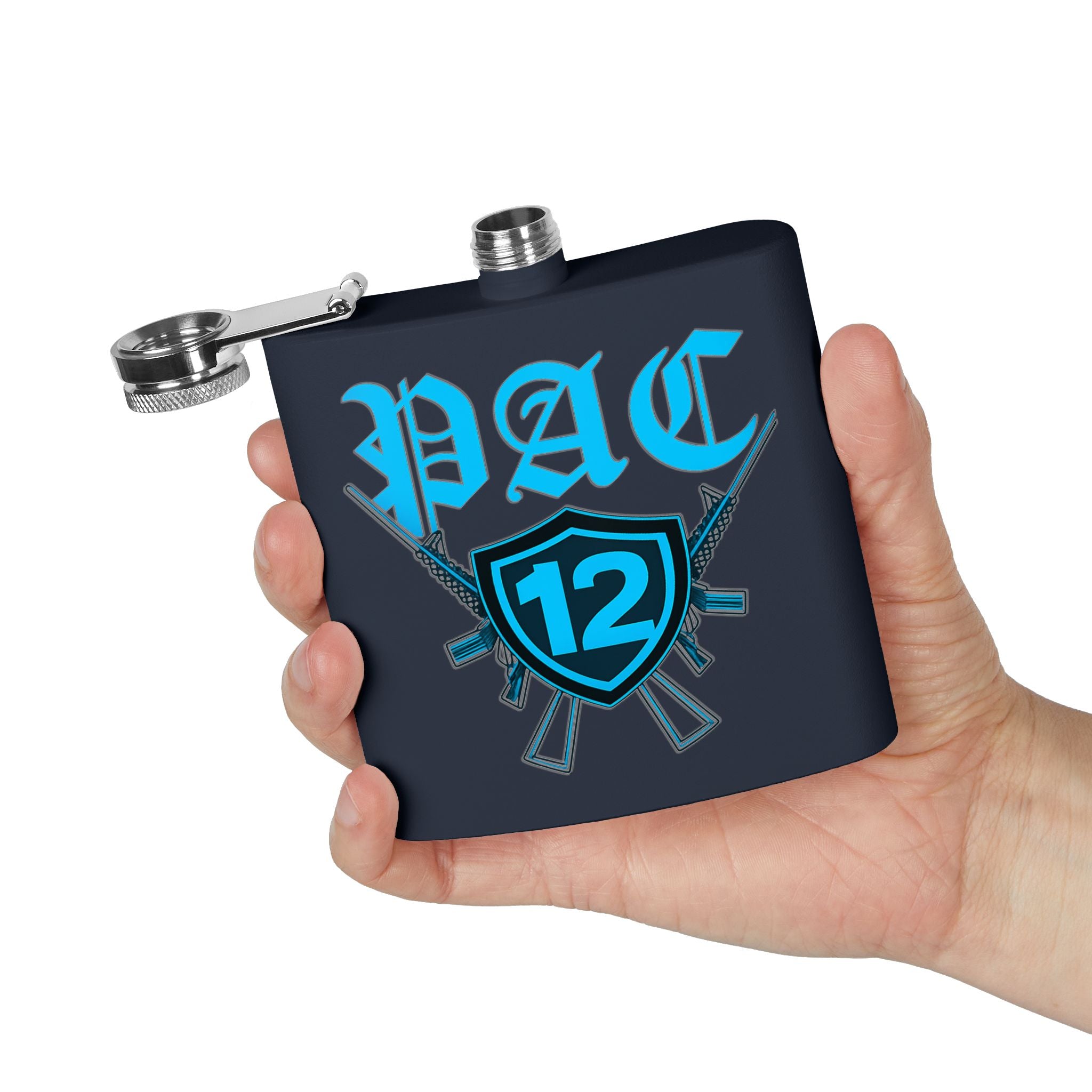 Personalized PAC 12 Stainless Steel Flask, 6oz - Perfect for Celebrations, Gifts, Tailgating, and Outdoor Adventures