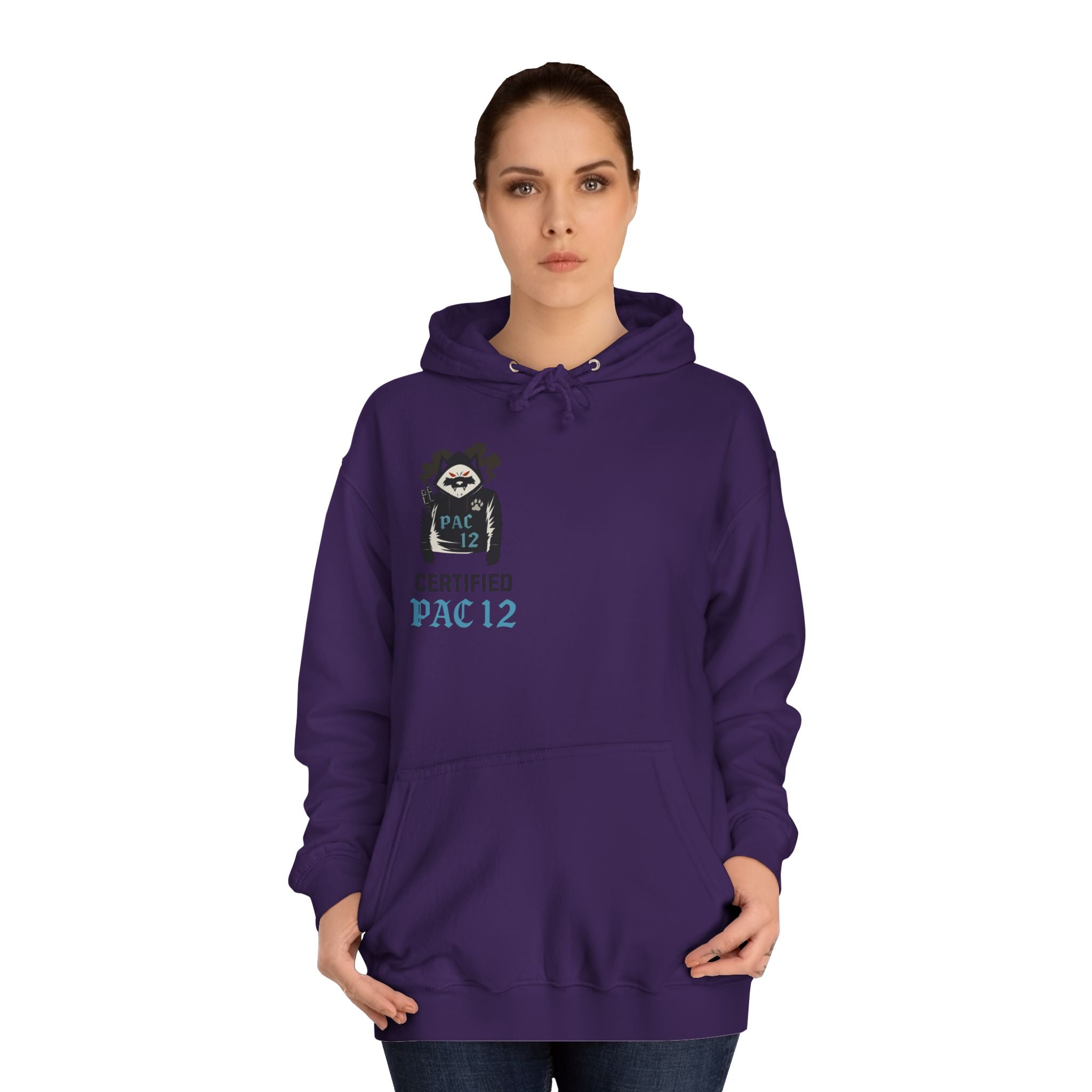 Unisex College Hoodie with Pac 12 Design, Cozy Sweatshirt for College Spirit, Perfect Gift for Students, Campus Wear, Unique Apparel