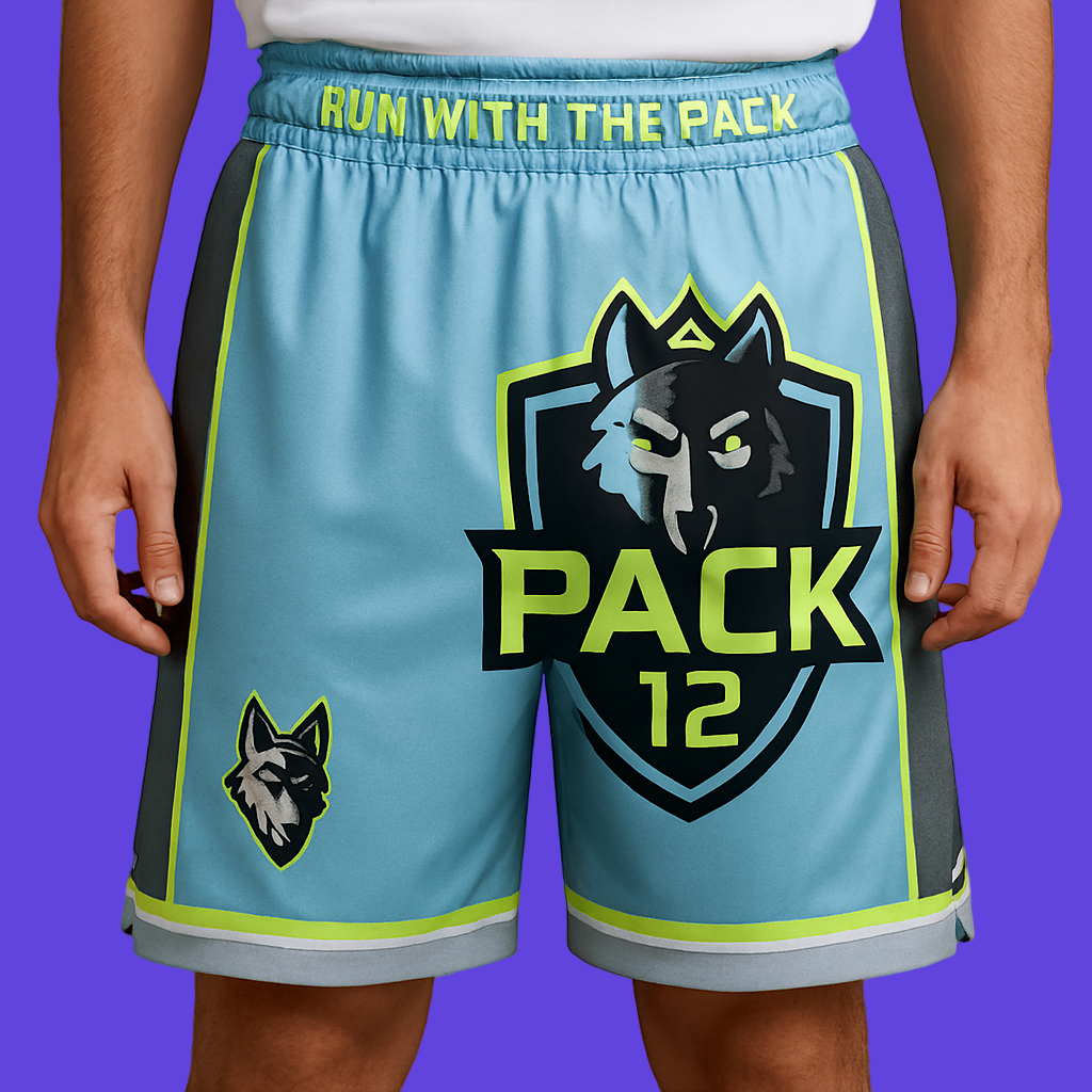 Blue Basketball Shorts Pac 12 Logo